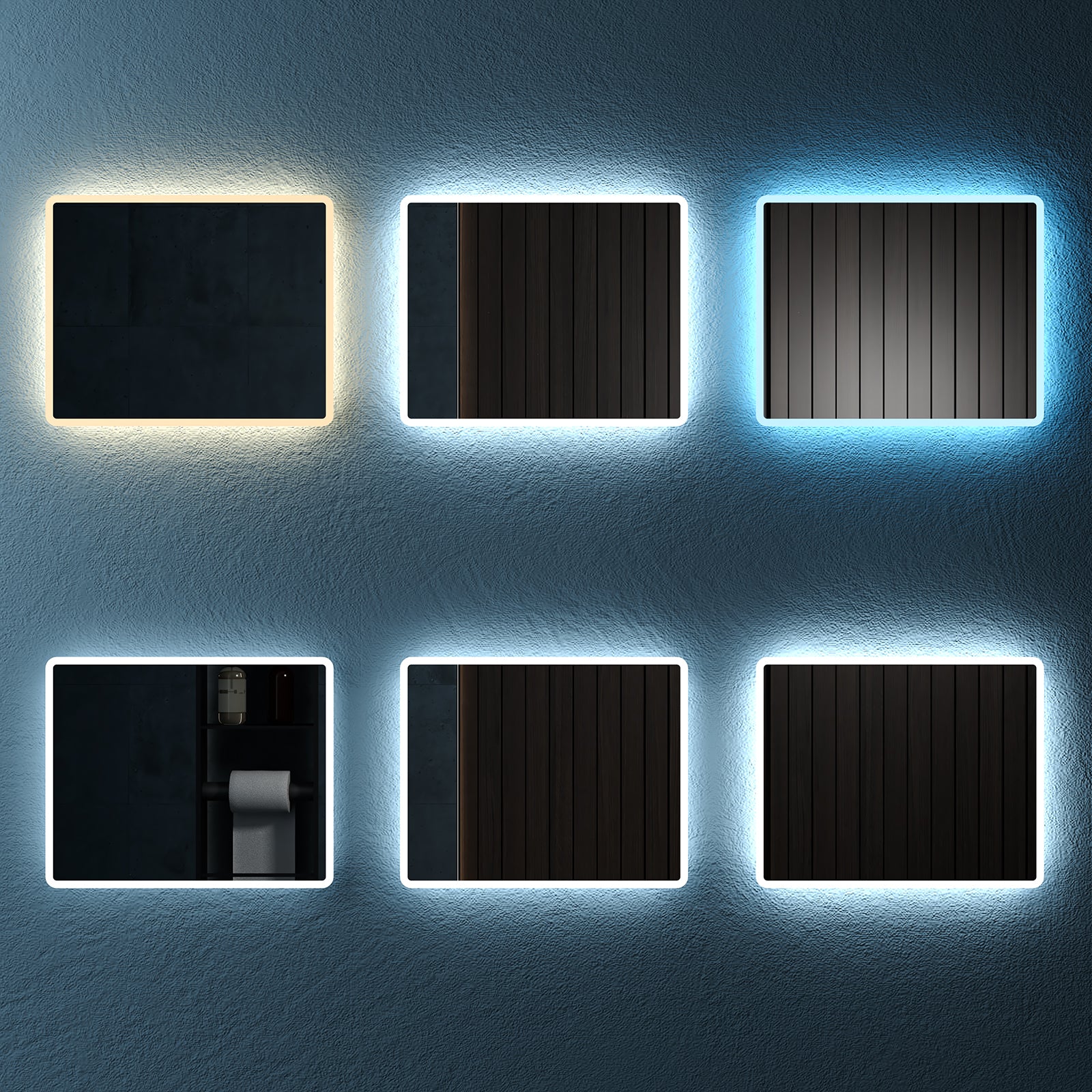Rectangular Frameless Dimmable Wall Mounted LED Bathroom Vanity Mirror