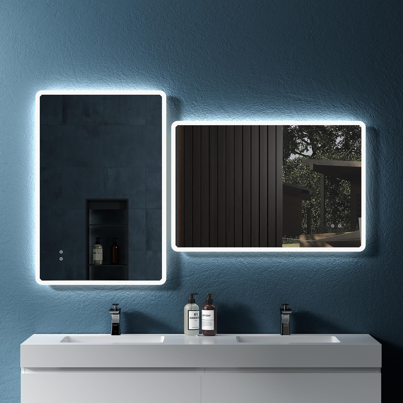 Rectangular Frameless Dimmable Wall Mounted LED Bathroom Vanity Mirror