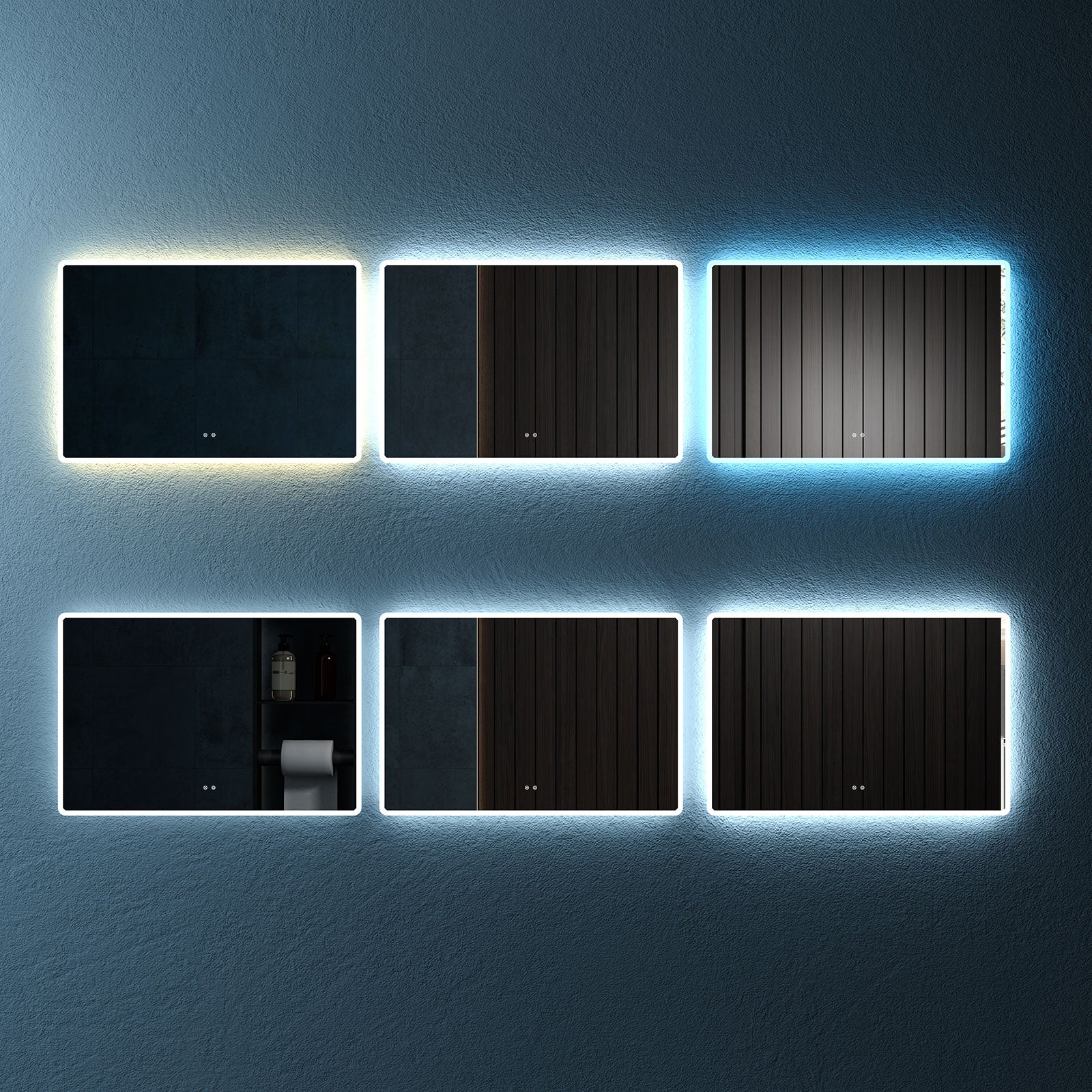 Rectangular Frameless Dimmable Wall Mounted LED Bathroom Vanity Mirror