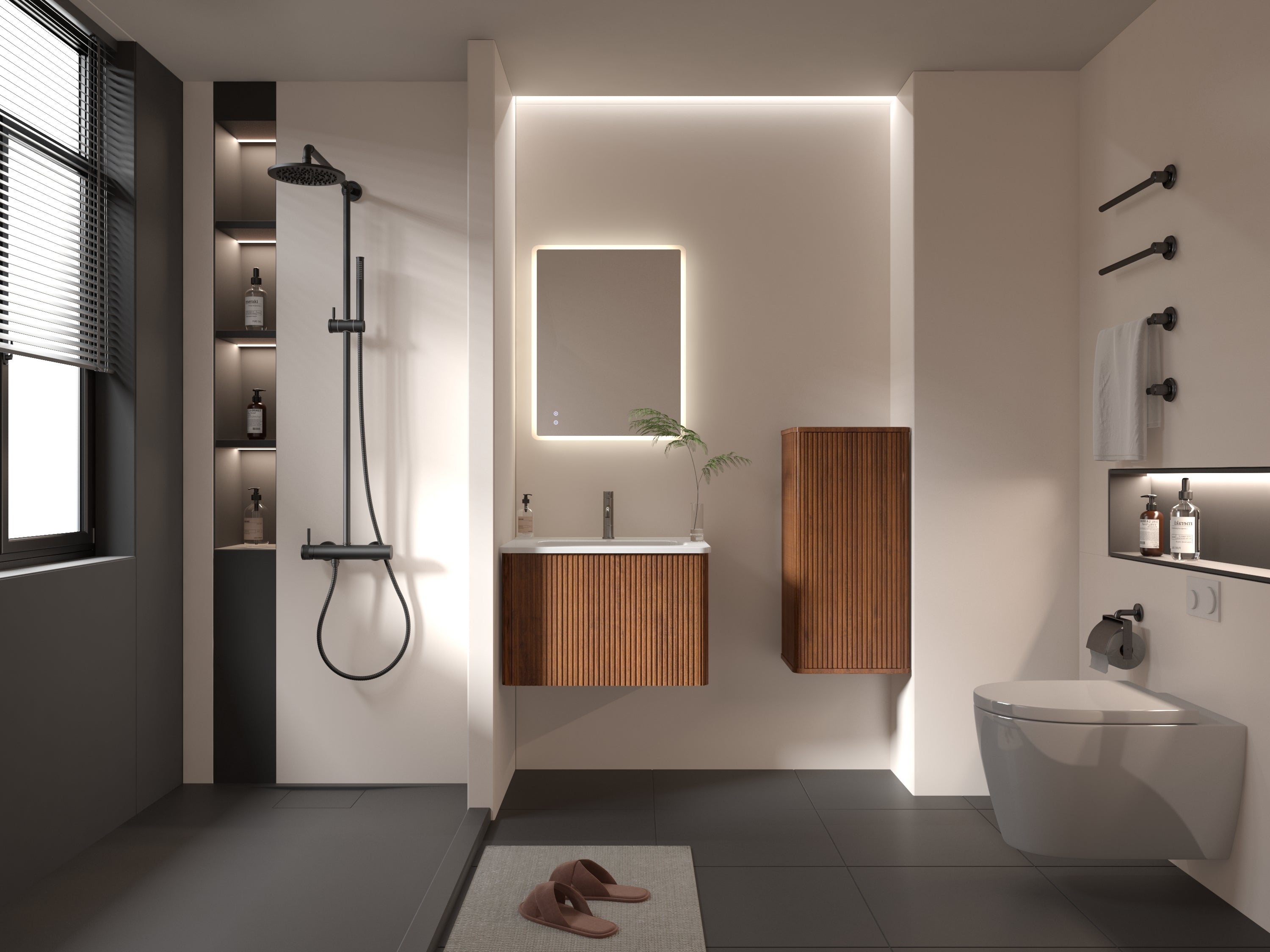 24 in./ 30 in. W Wall Mounted Bathroom Vanity with Integrated Ceramic Sink and Drawer