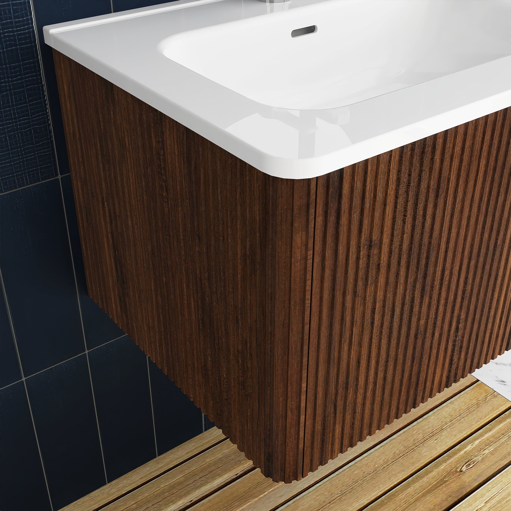 24 in./ 30 in. W Wall Mounted Bathroom Vanity with Integrated Ceramic Sink and Drawer