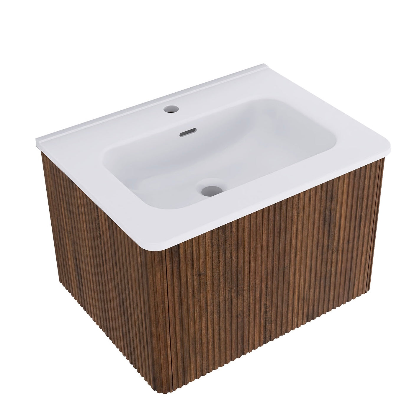 24 in./ 30 in. W Wall Mounted Bathroom Vanity with Integrated Ceramic Sink and Drawer
