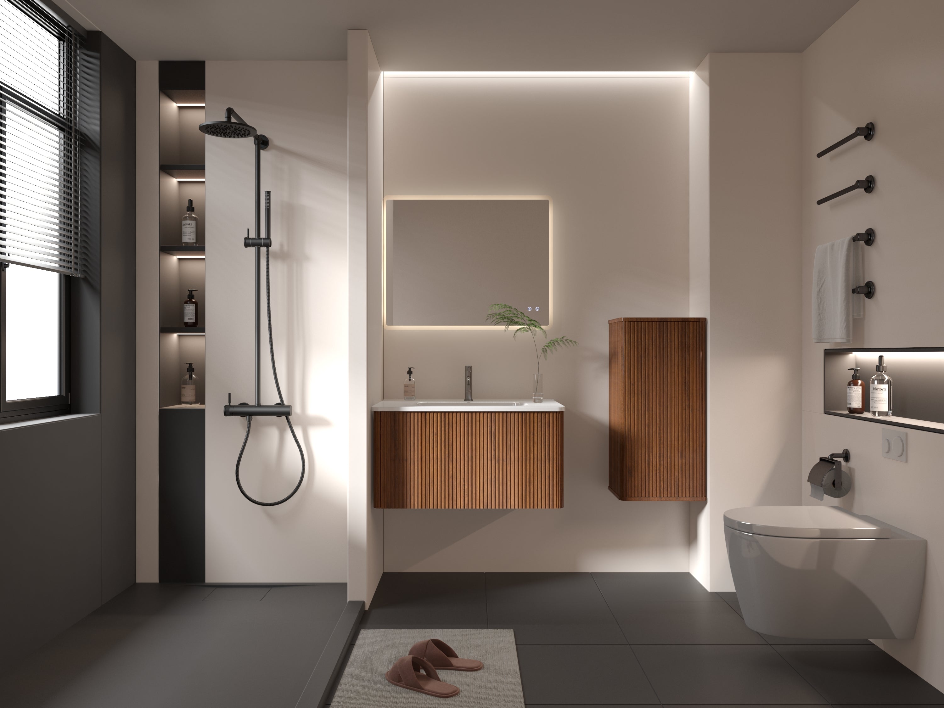 24 in./ 30 in. W Wall Mounted Bathroom Vanity with Integrated Ceramic Sink and Drawer