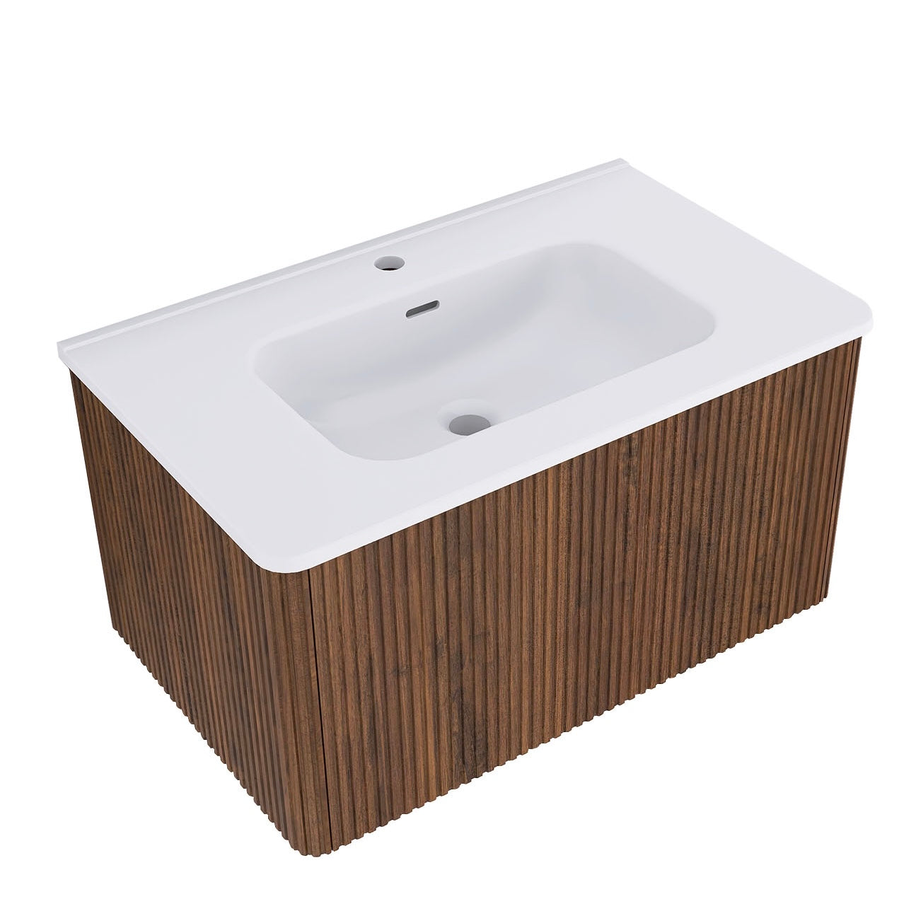 24 in./ 30 in. W Wall Mounted Bathroom Vanity with Integrated Ceramic Sink and Drawer