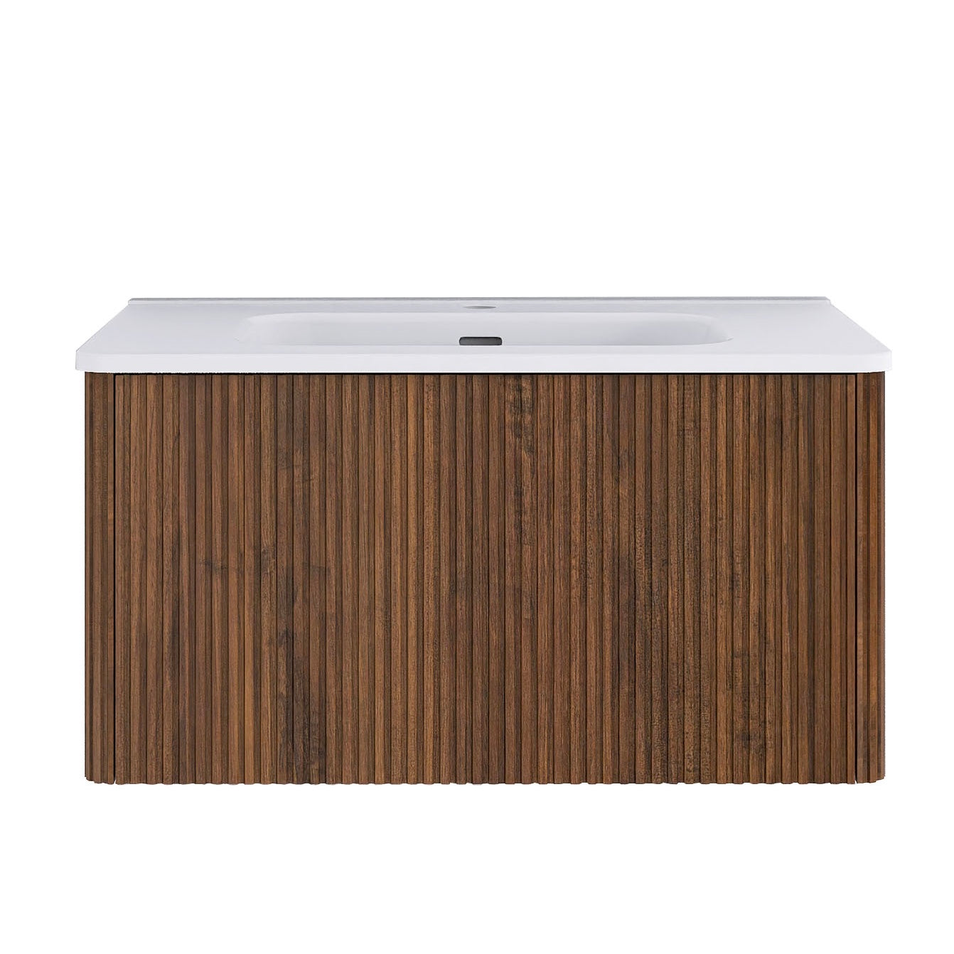 24 in./ 30 in. W Wall Mounted Bathroom Vanity with Integrated Ceramic Sink and Drawer