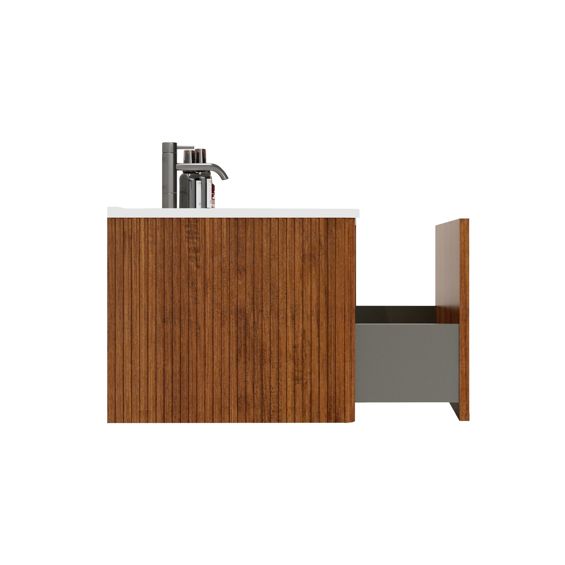 24 in./ 30 in./36 in. W Wall Mounted Bathroom Vanity with Integrated Ceramic Sink and Drawer