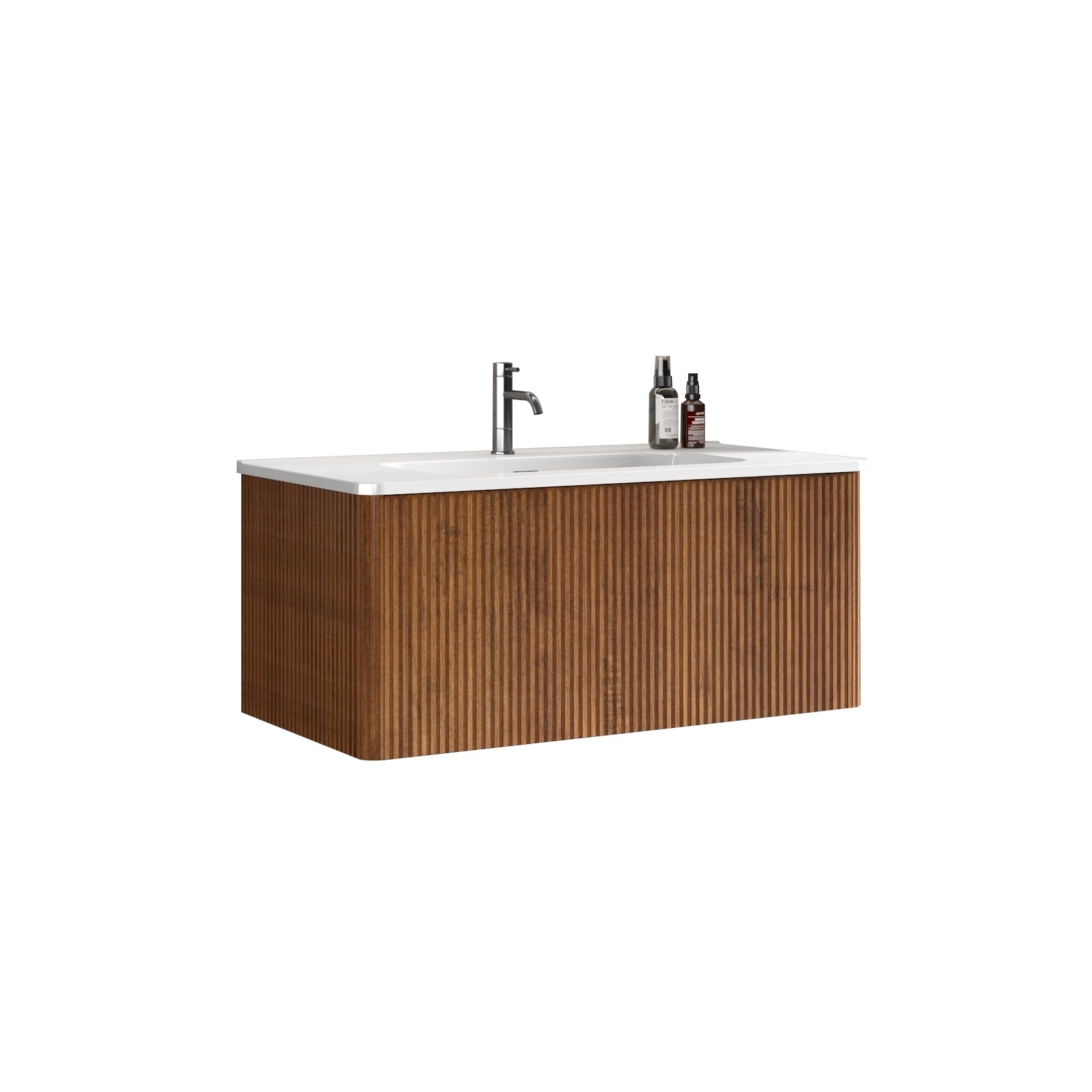 24 in./ 30 in./36 in. W Wall Mounted Bathroom Vanity with Integrated Ceramic Sink and Drawer
