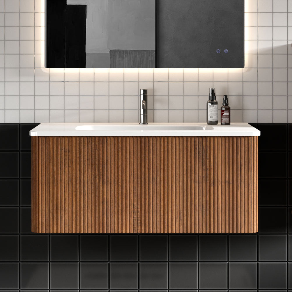 24 in./ 30 in./36 in. W Wall Mounted Bathroom Vanity with Integrated Ceramic Sink and Drawer