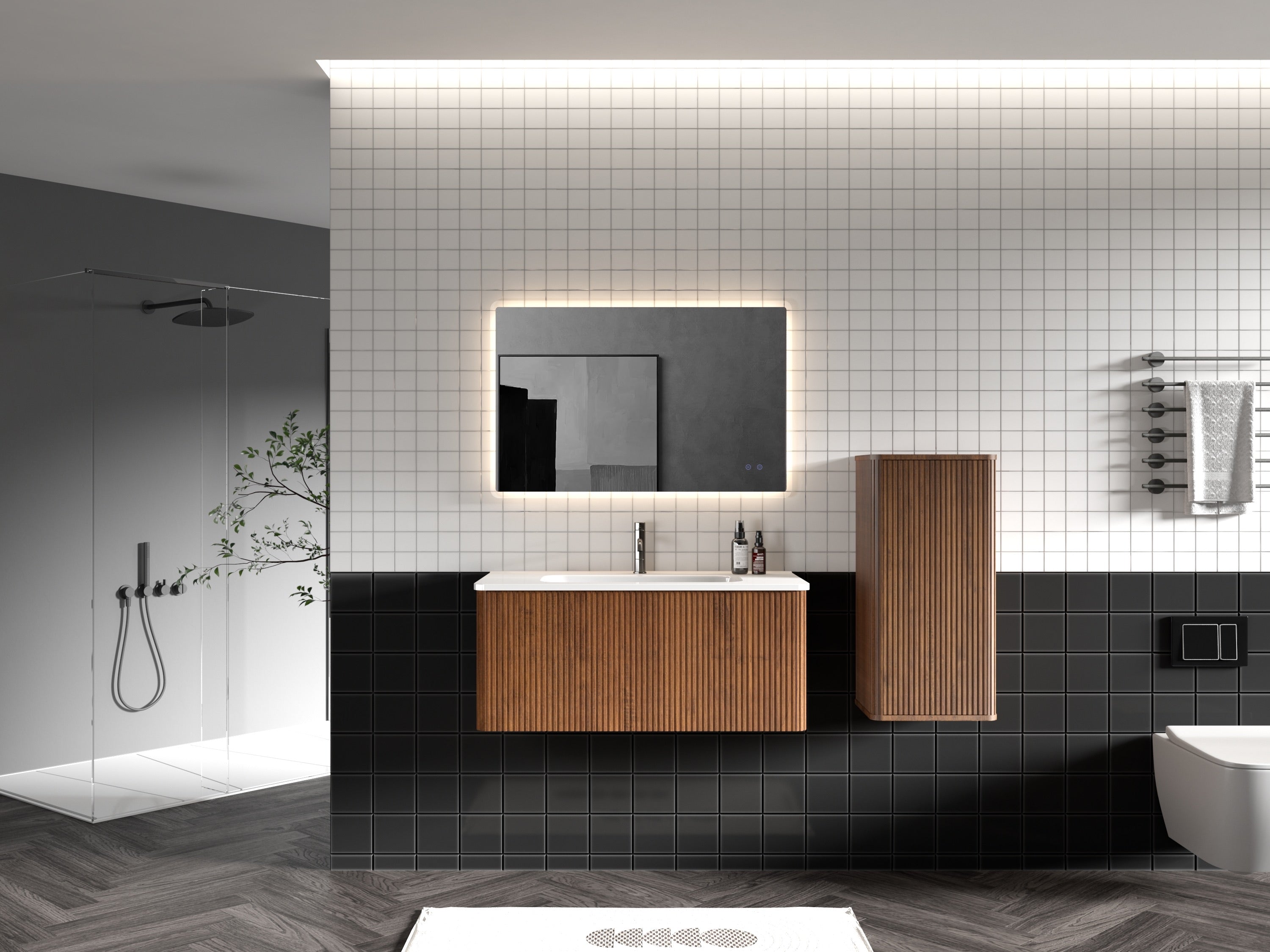 24 in./ 30 in./36 in. W Wall Mounted Bathroom Vanity with Integrated Ceramic Sink and Drawer