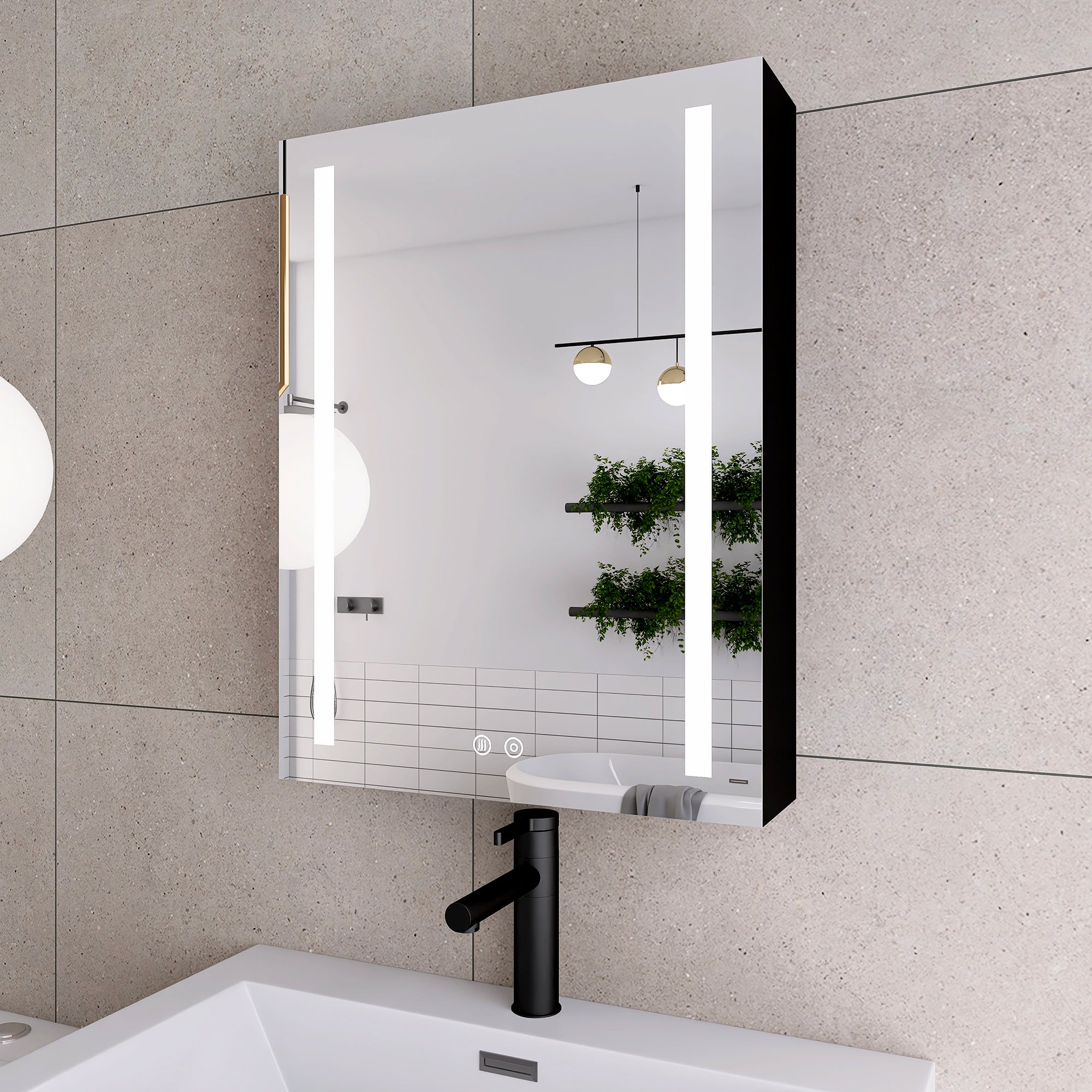 Surface Mount Bathroom Medicine Cabinet with Mirror and Shelves