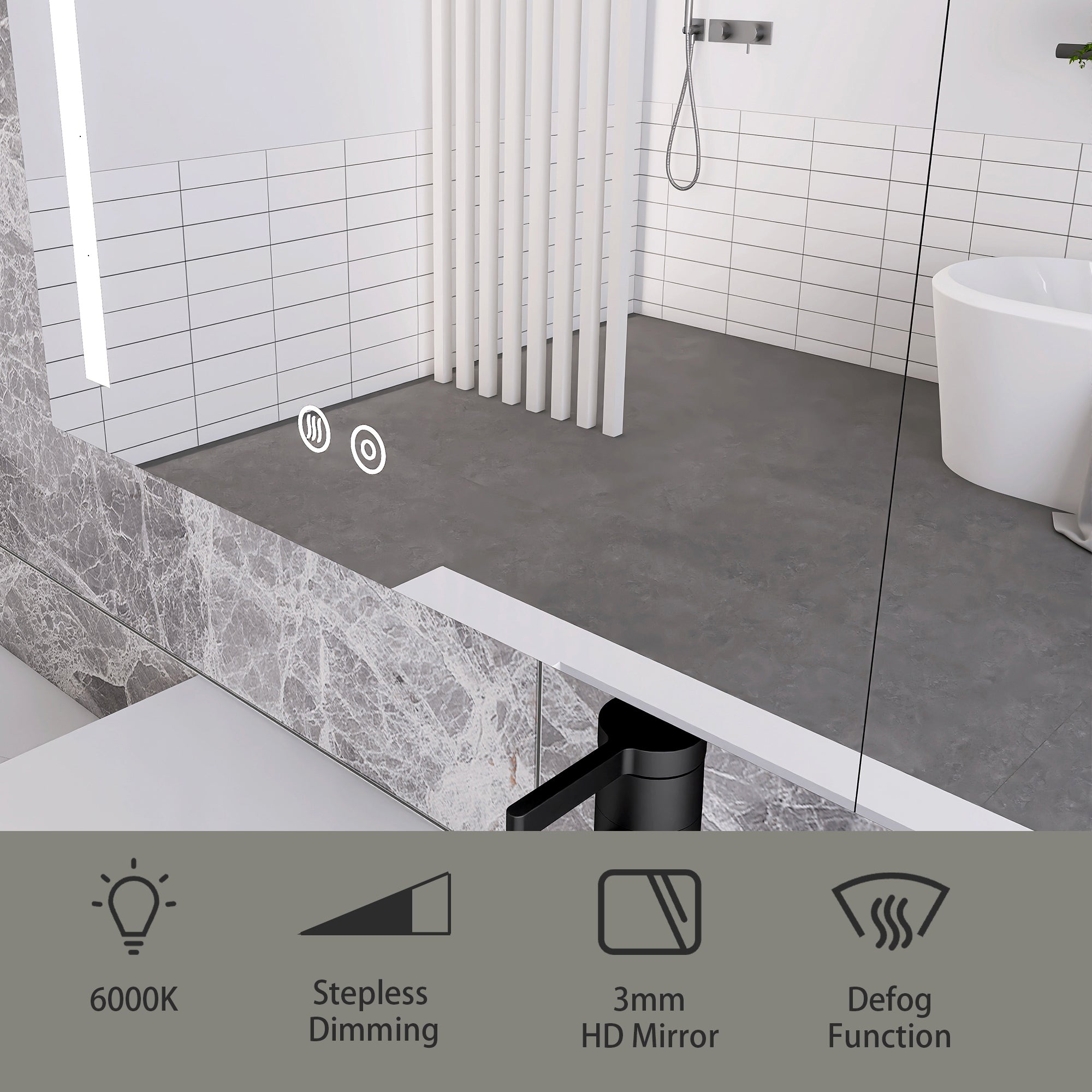 Surface Mount Bathroom Medicine Cabinet with Mirror and Shelves