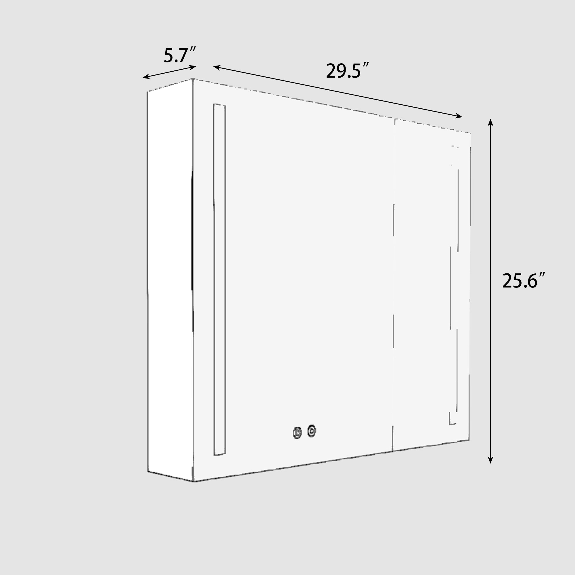 Surface Mount Bathroom Medicine Cabinet with Mirror and Shelves