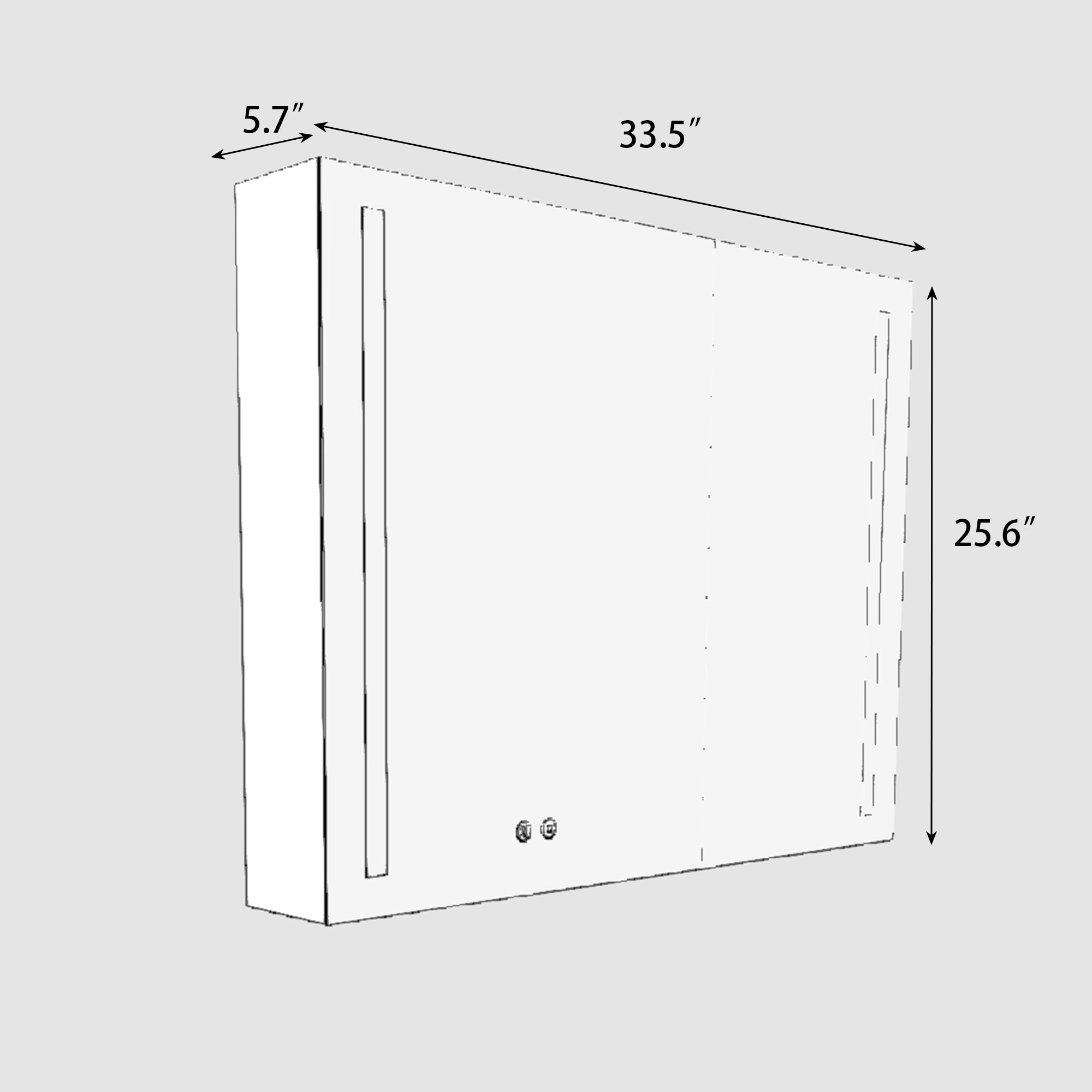Surface Mount Bathroom Medicine Cabinet with Mirror and Shelves