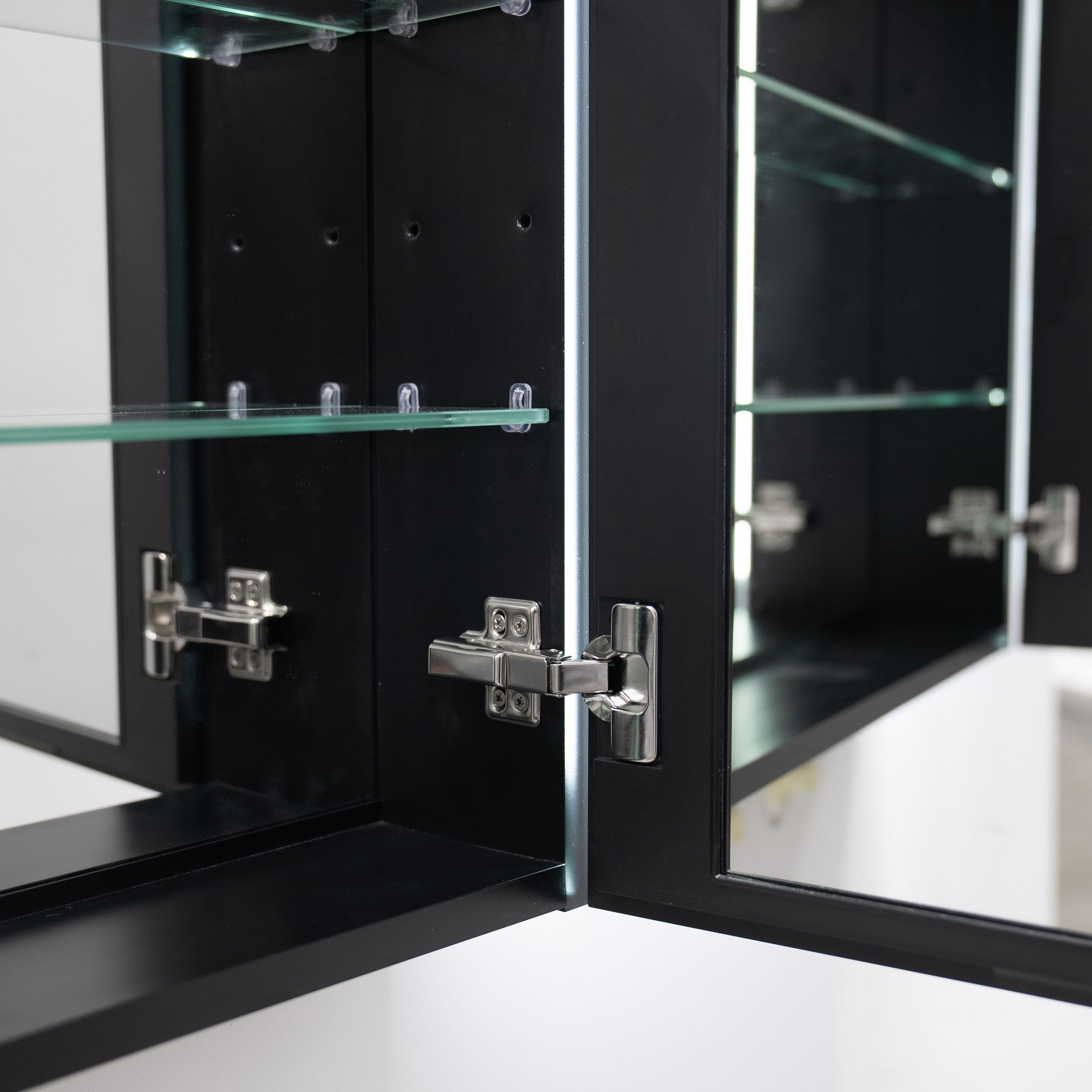 Surface Mount Bathroom Medicine Cabinet with Mirror and Shelves