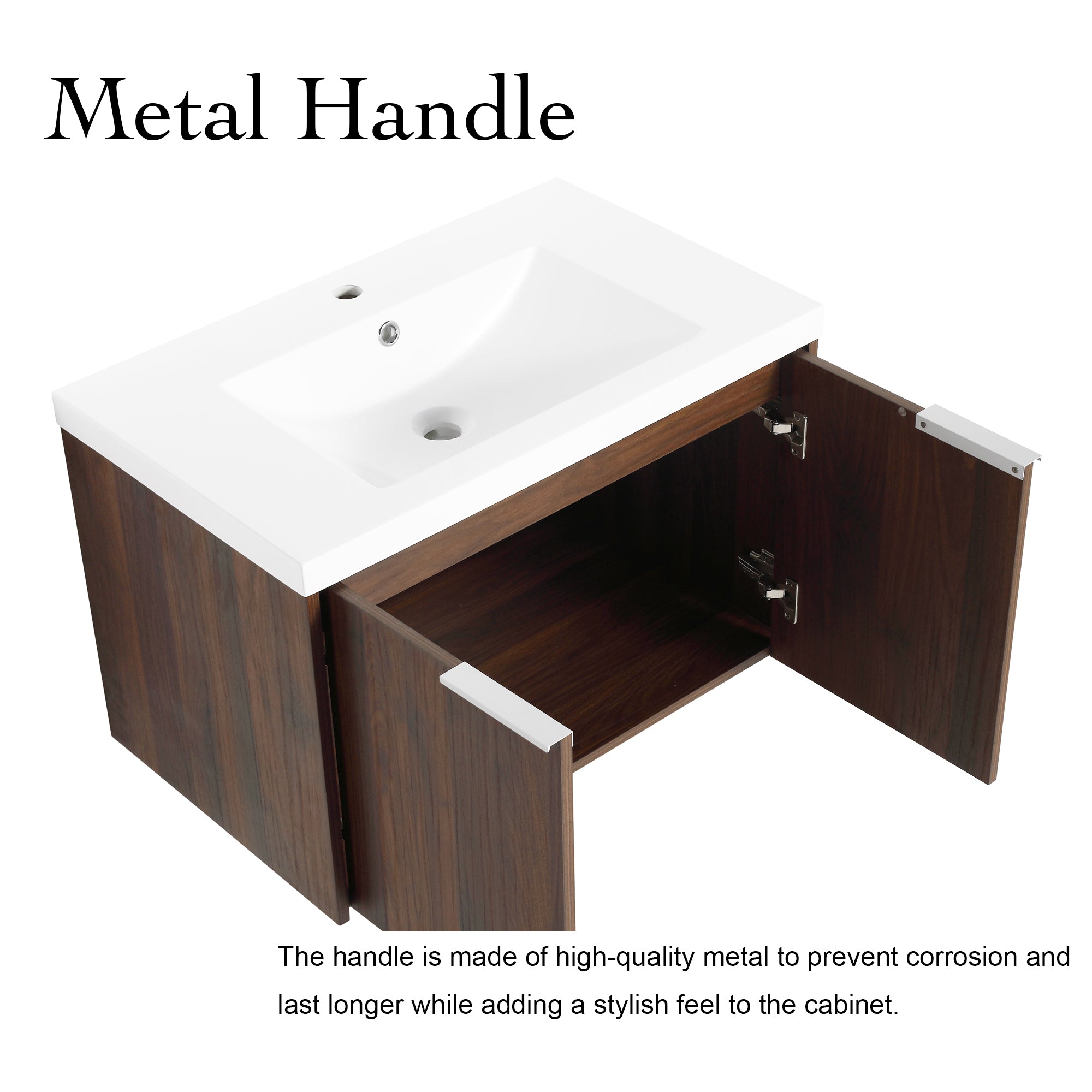 Soft Close Doors Bathroom Vanity With Sink,30 Inch For Small Bathroom,30x18-00630CAW(KD-Packing)