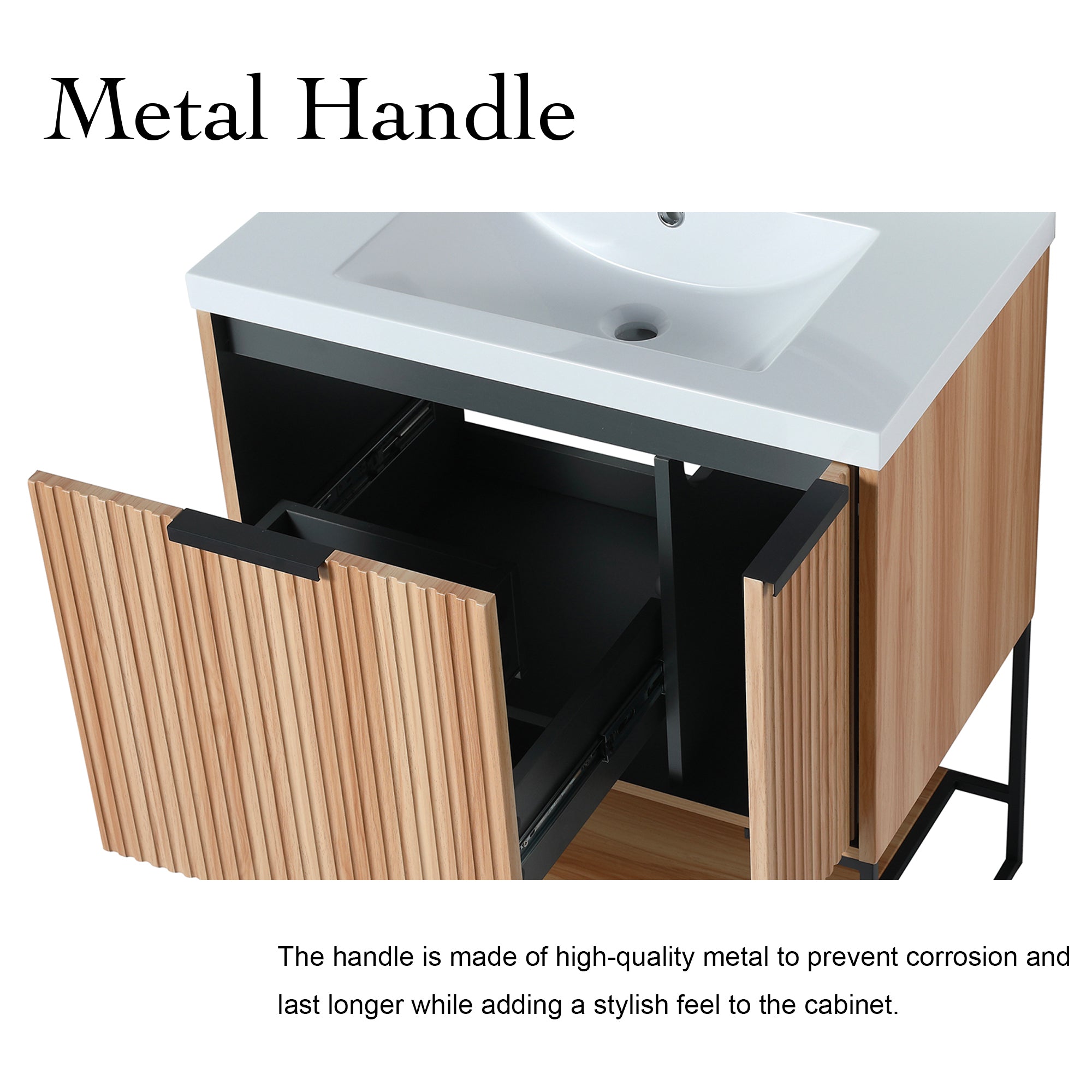 30 Inch Freestanding Bathroom Vanity With Resin Basin