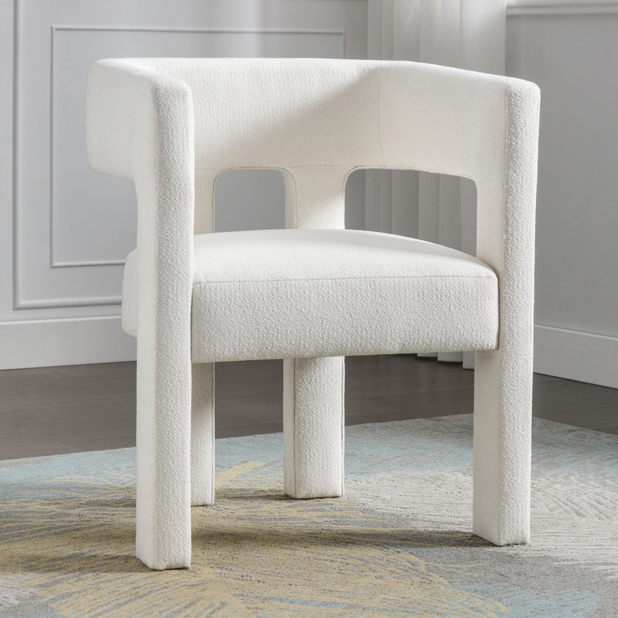 25" W Contemporary Designed Fabric Upholstered Accent Chair Dining Chair