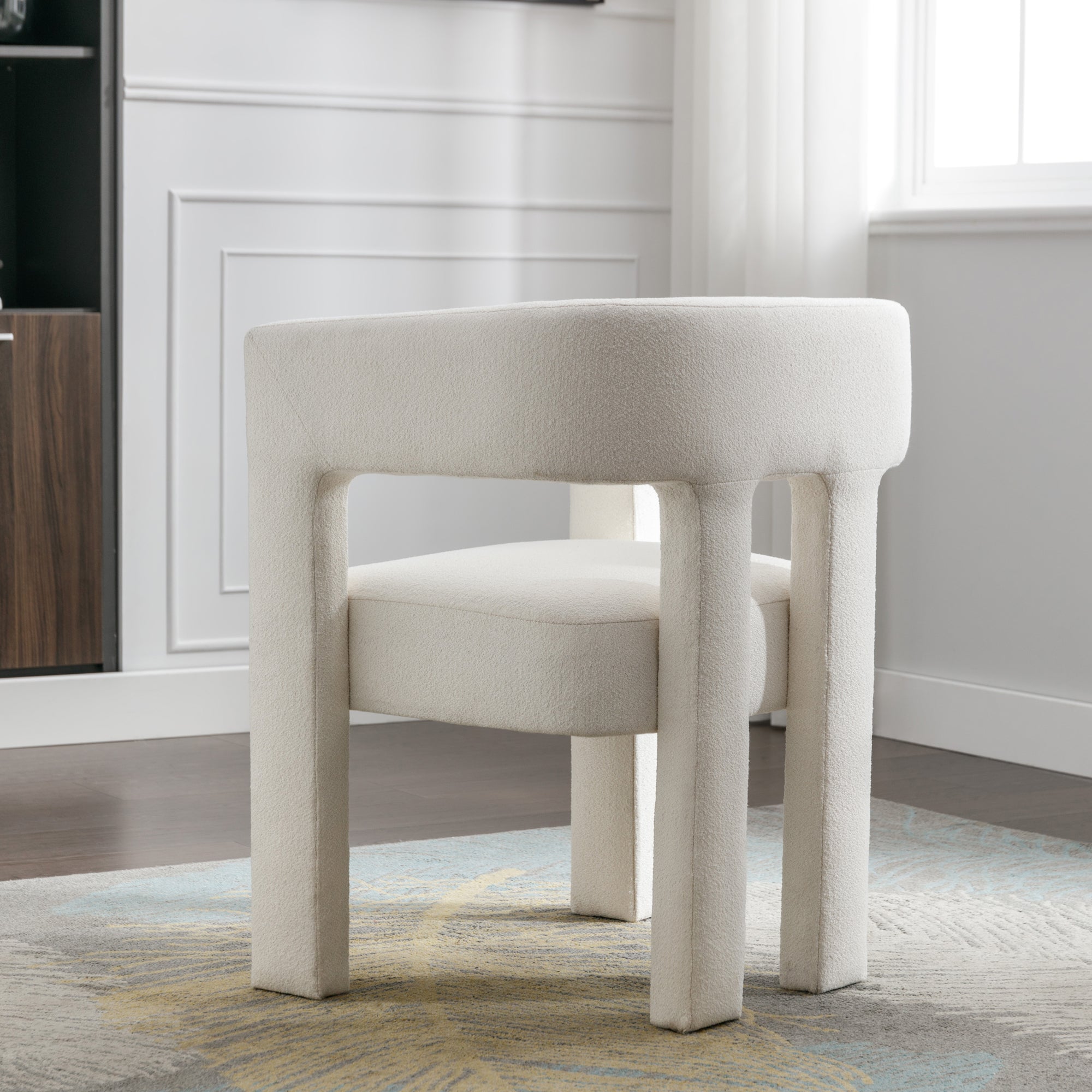 25" W Contemporary Designed Fabric Upholstered Accent Chair Dining Chair