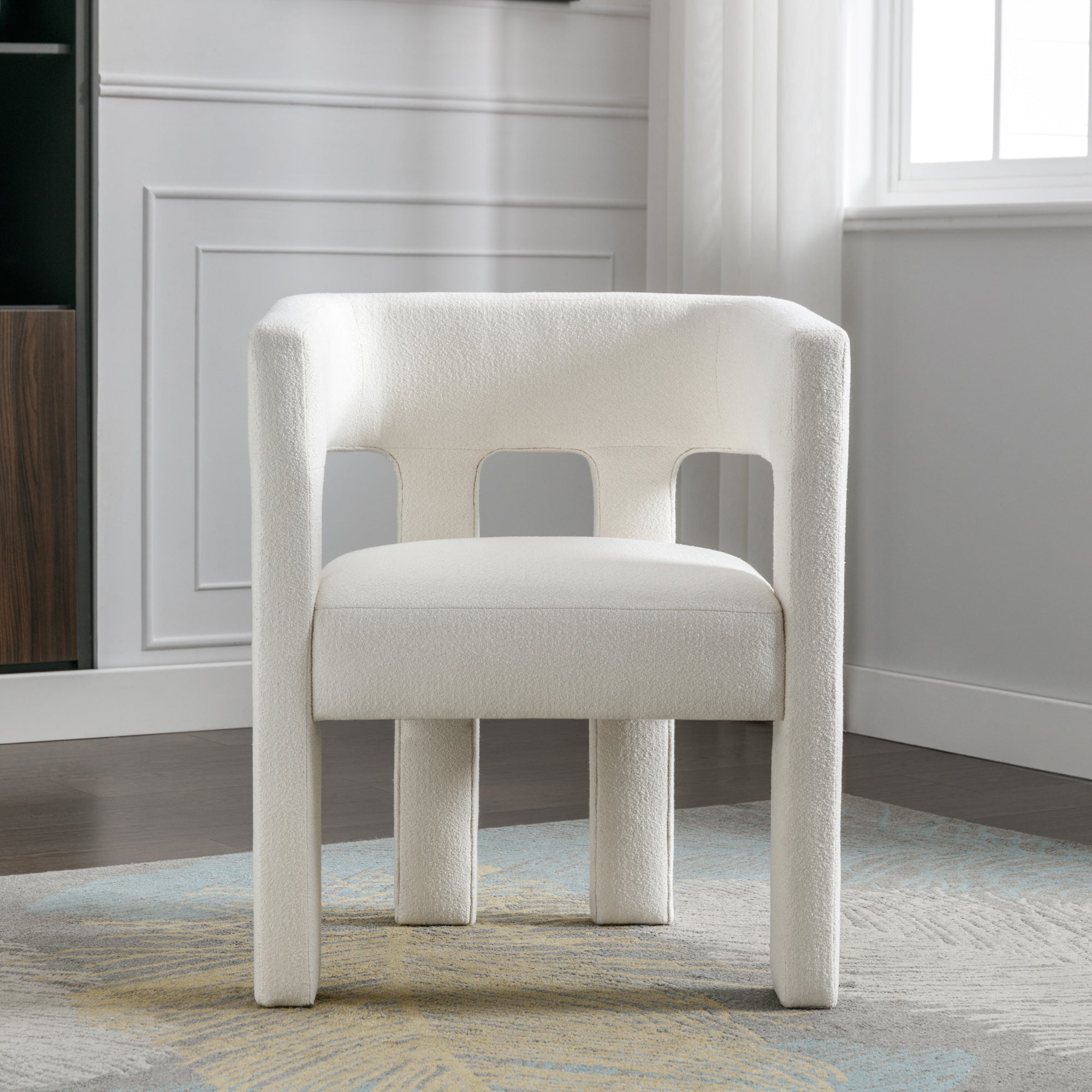 25" W Contemporary Designed Fabric Upholstered Accent Chair Dining Chair