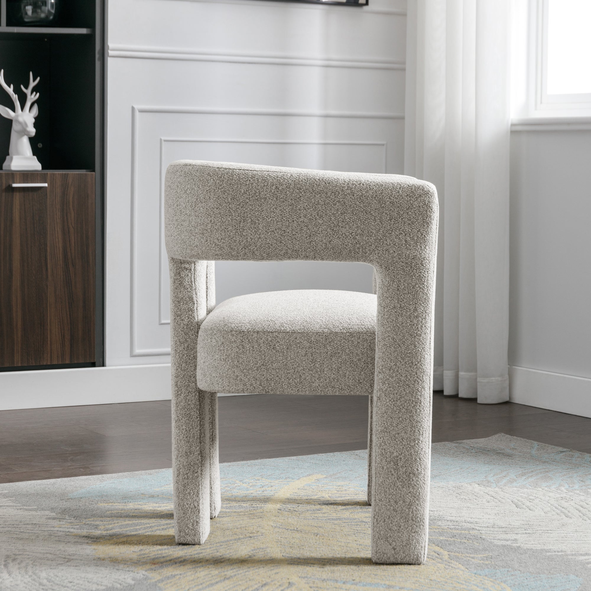 25" W Contemporary Designed Fabric Upholstered Accent Chair Dining Chair