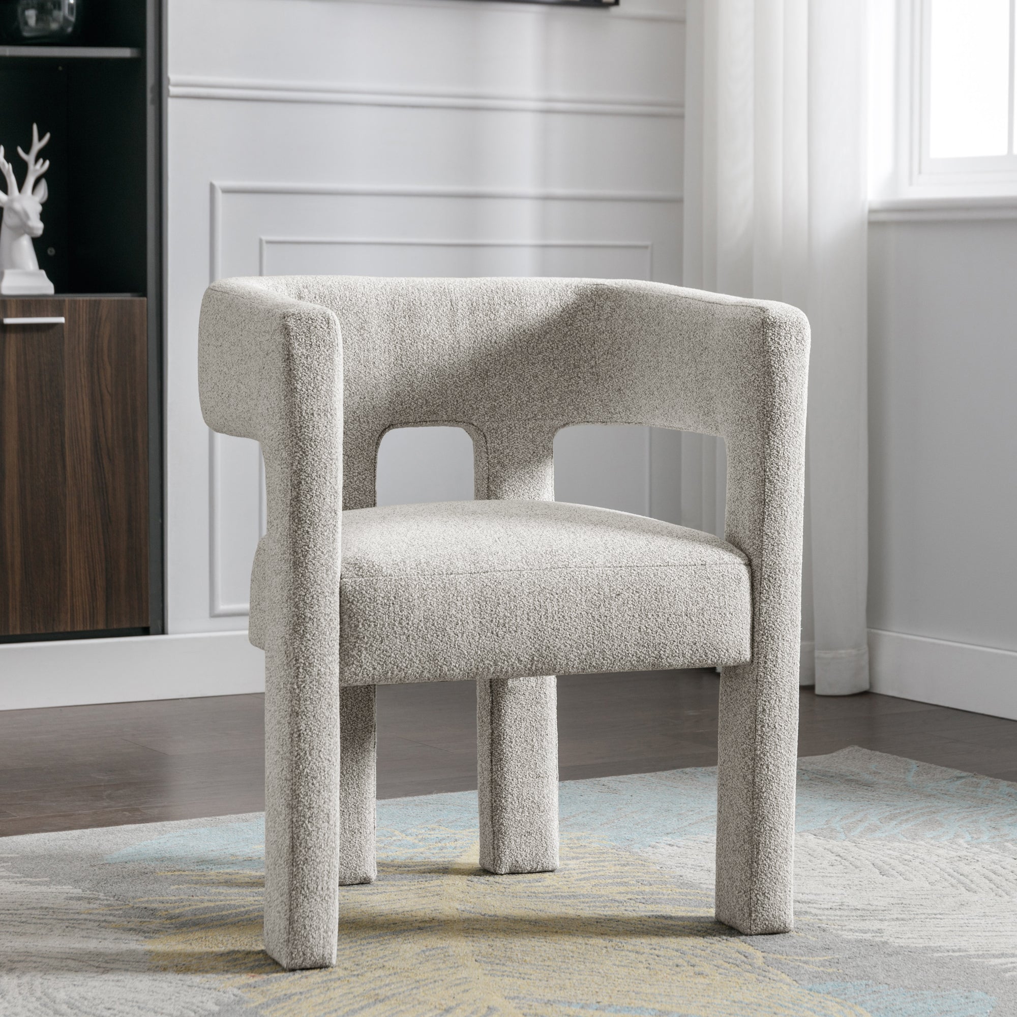 25" W Contemporary Designed Fabric Upholstered Accent Chair Dining Chair