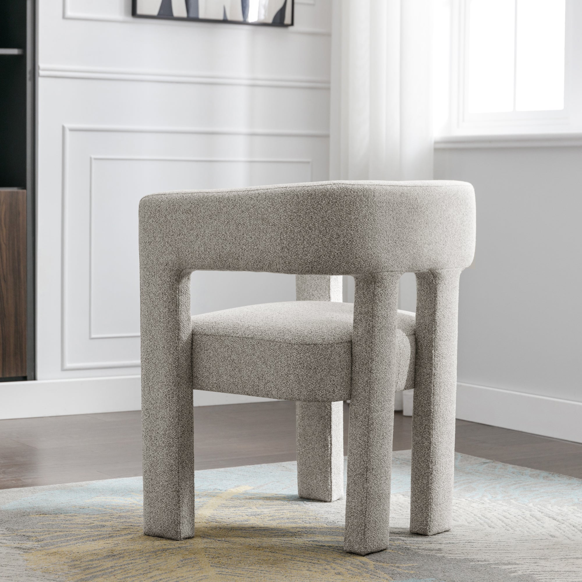 25" W Contemporary Designed Fabric Upholstered Accent Chair Dining Chair