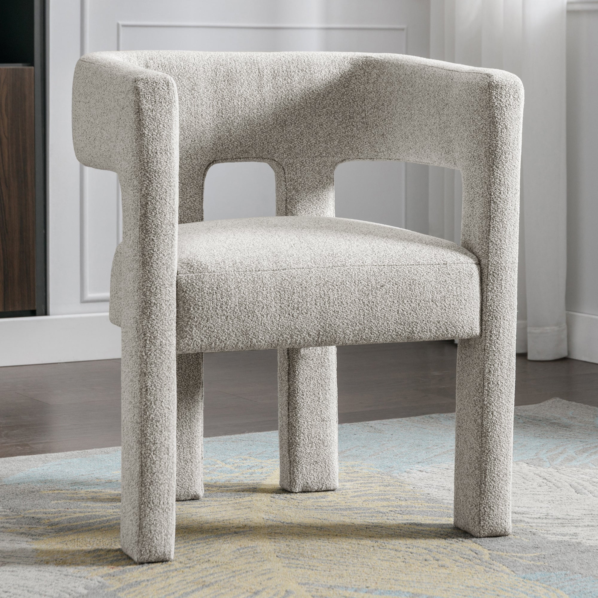 25" W Contemporary Designed Fabric Upholstered Accent Chair Dining Chair