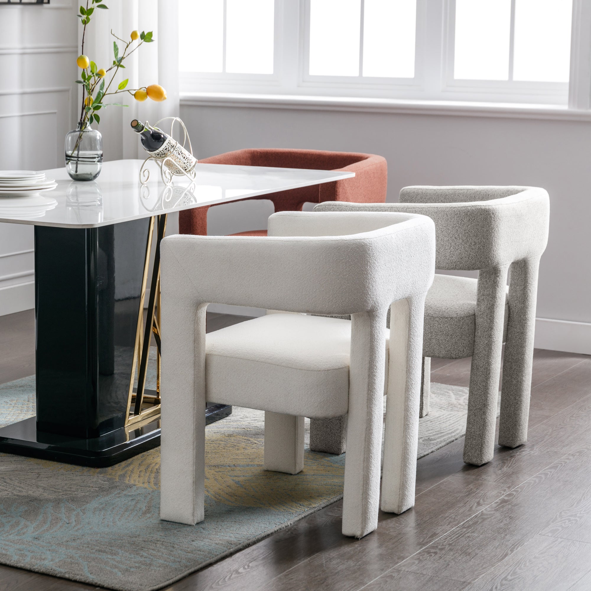25" W Contemporary Designed Fabric Upholstered Accent Chair Dining Chair