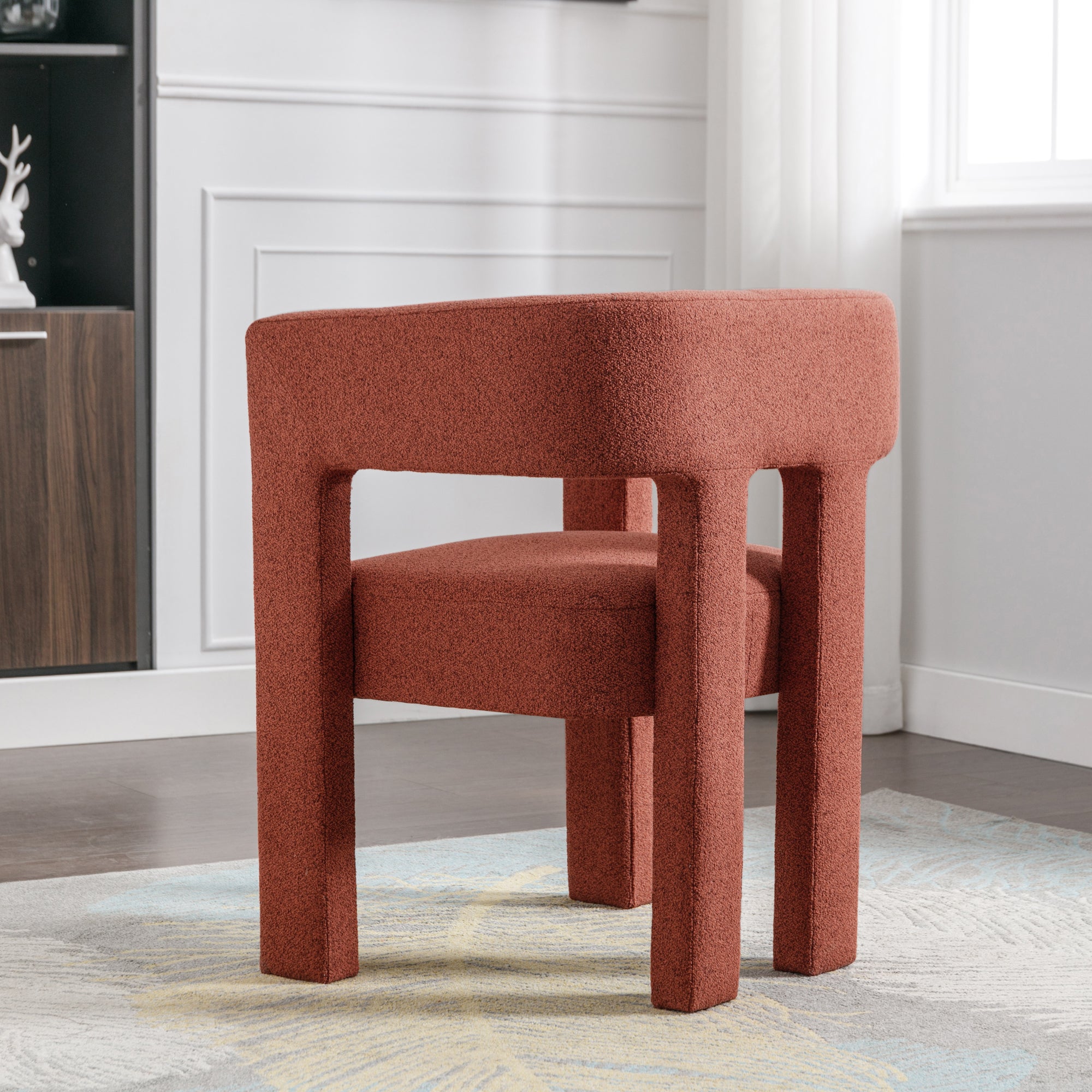 25" W Contemporary Designed Fabric Upholstered Accent Chair Dining Chair