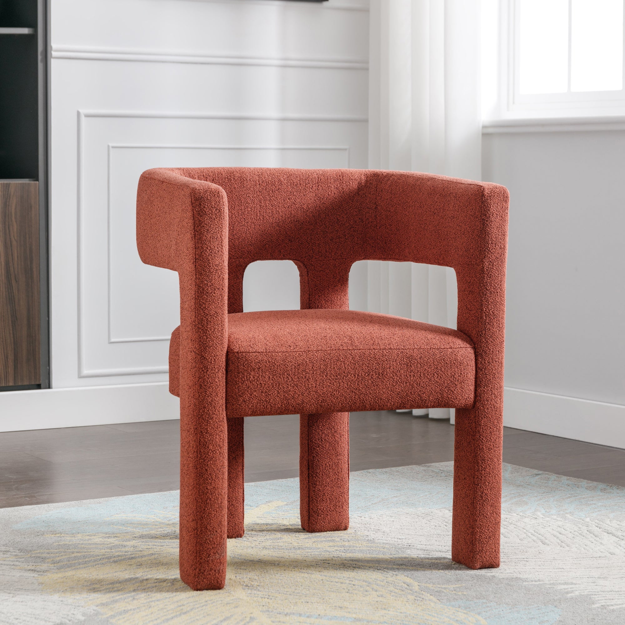 25" W Contemporary Designed Fabric Upholstered Accent Chair Dining Chair