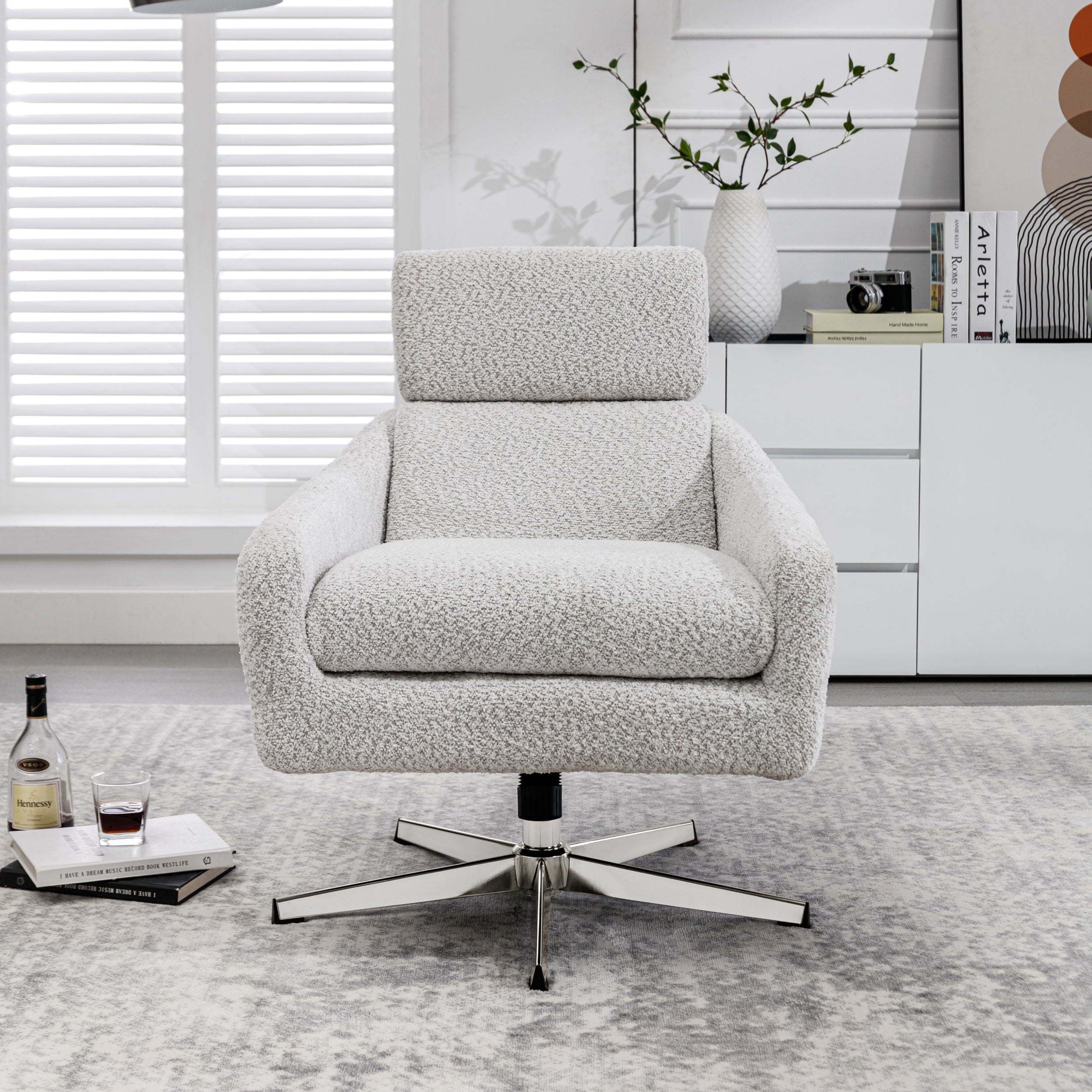 Swivel Armchair with Ottoman