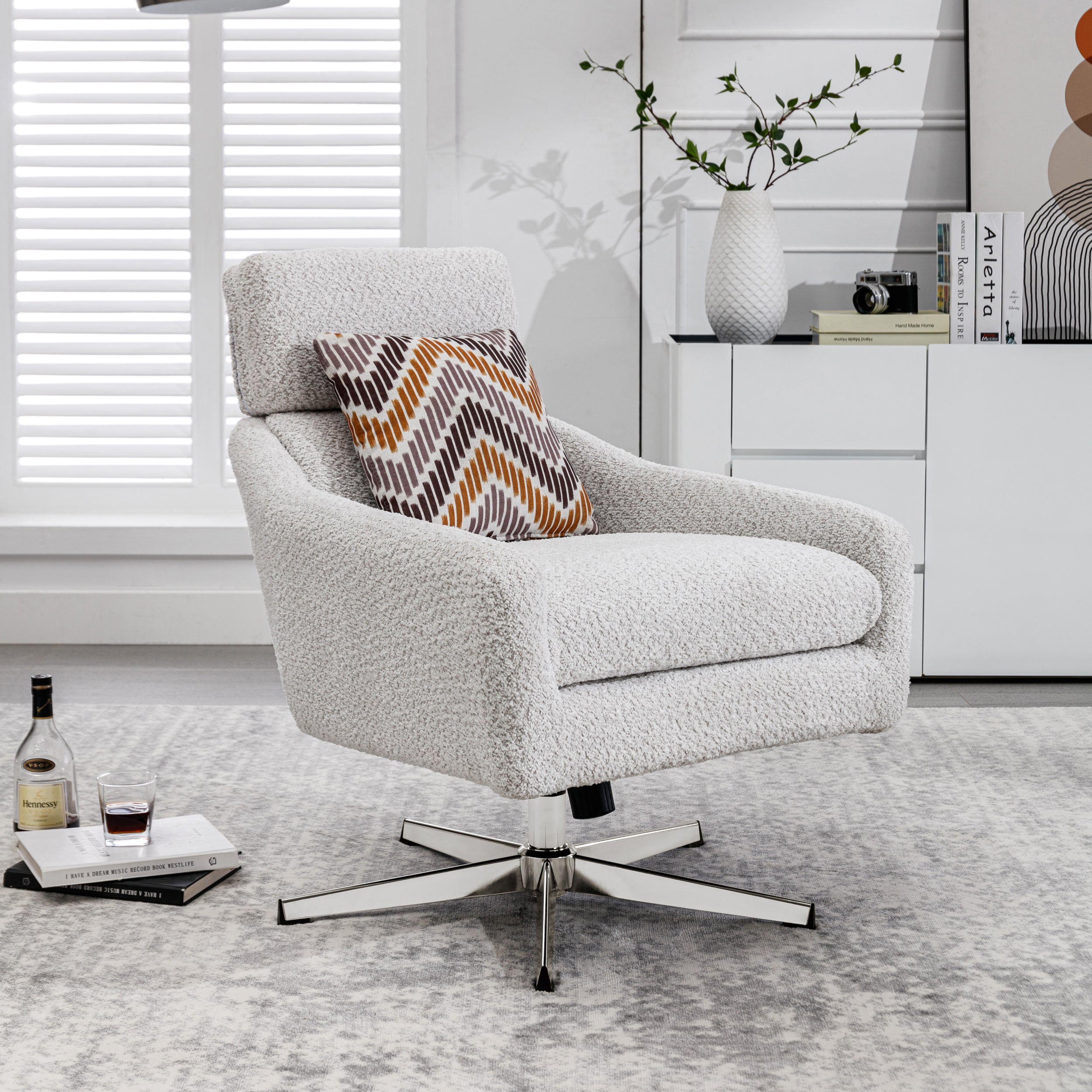 Swivel Armchair with Ottoman