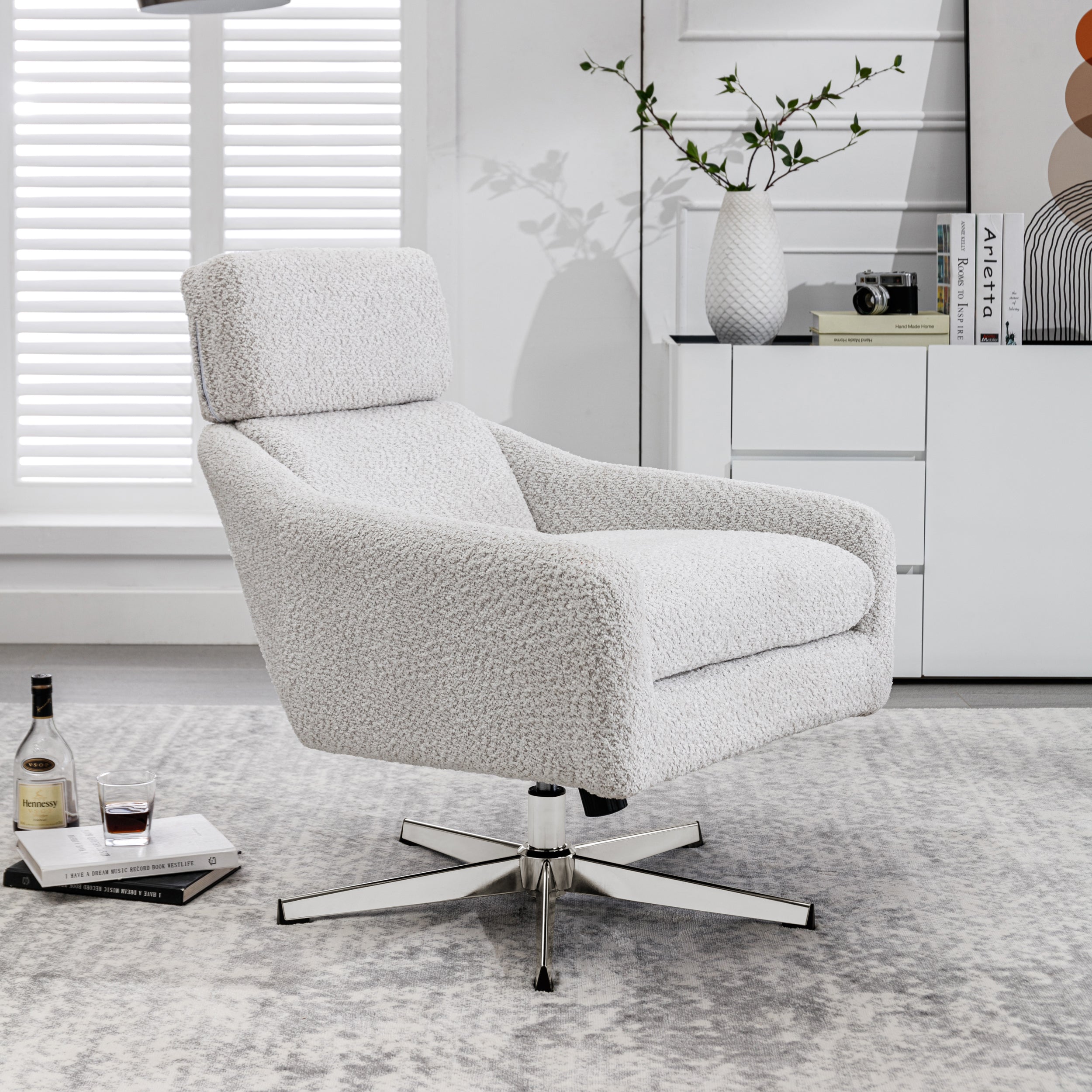 Swivel Armchair with Ottoman