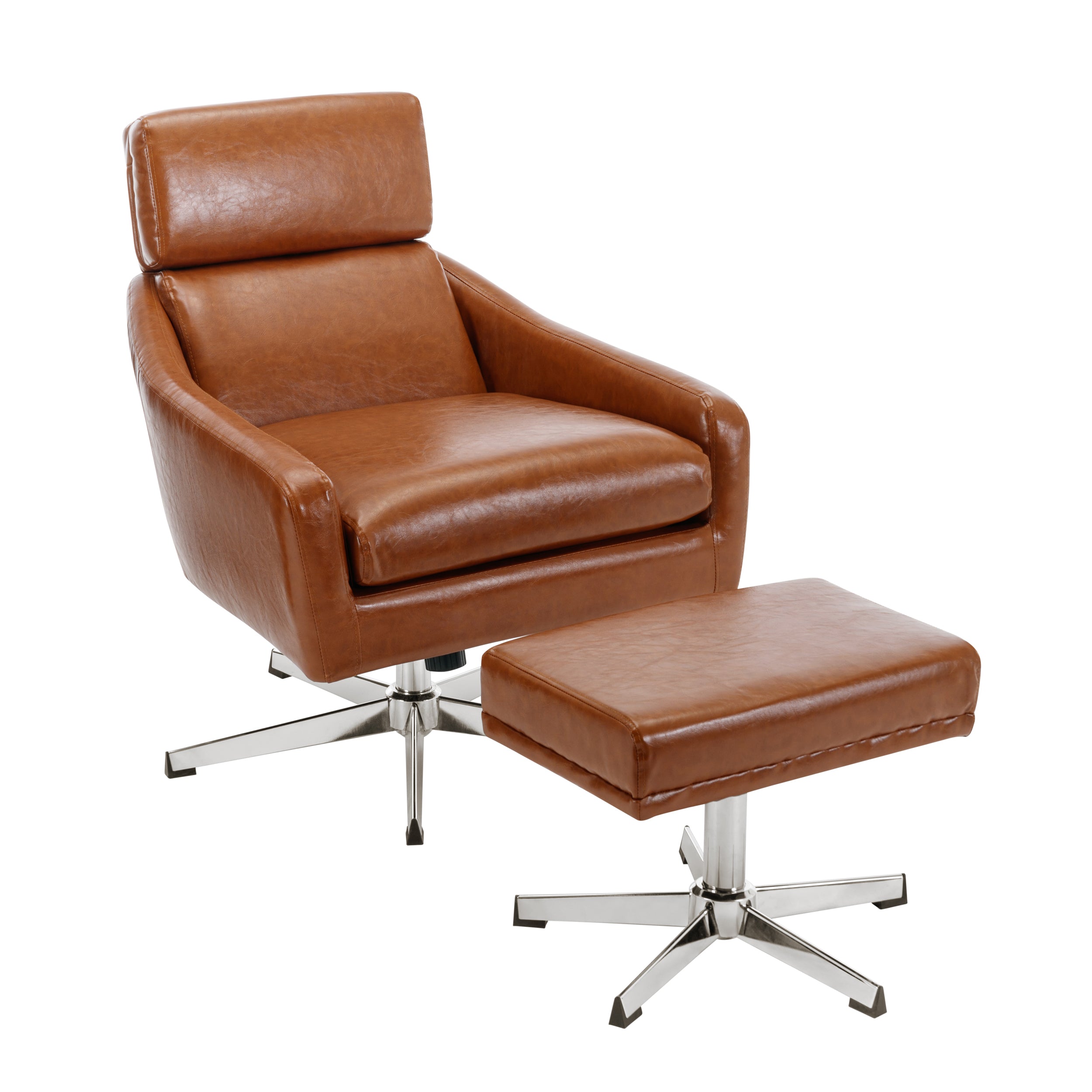 Swivel Armchair with Ottoman