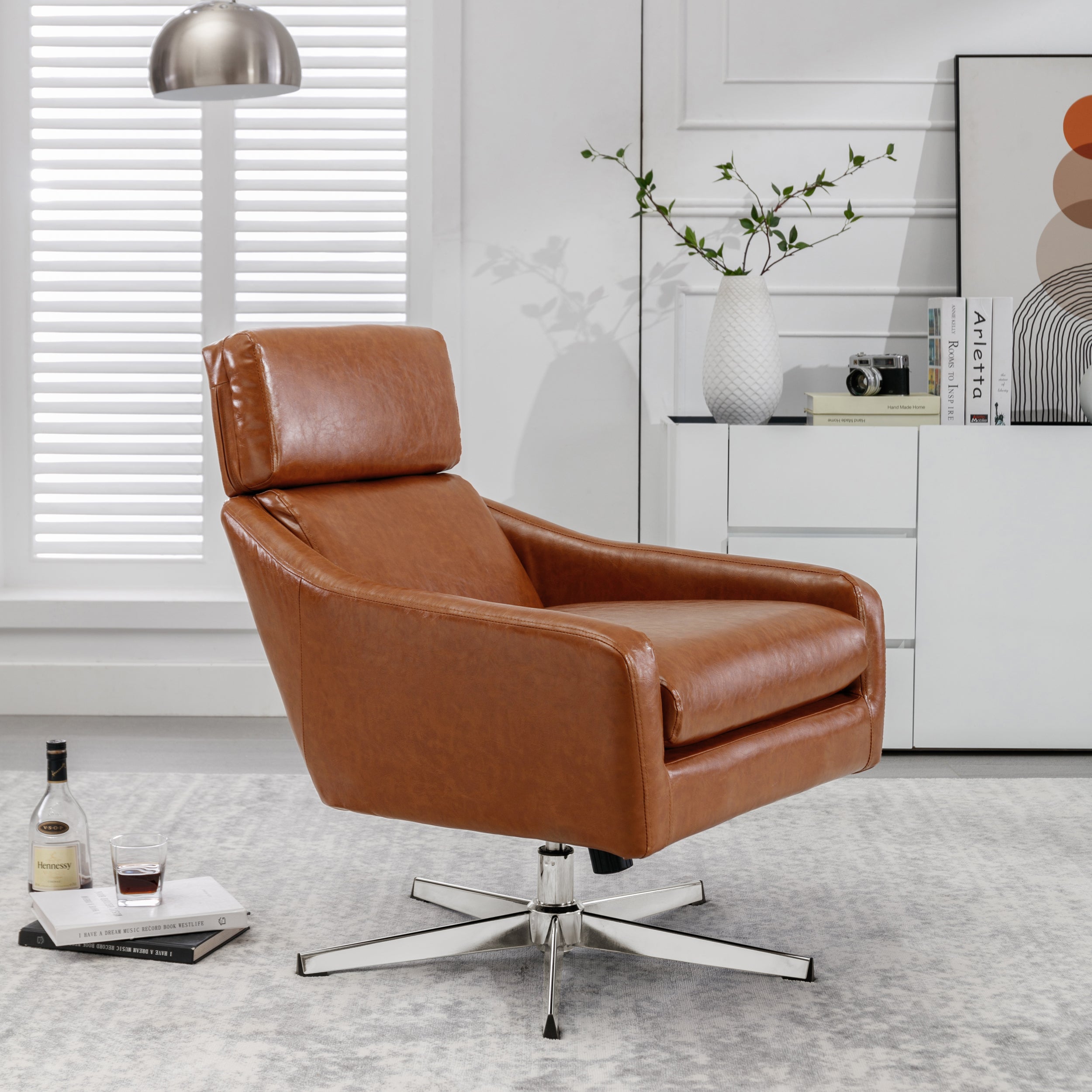 Swivel Armchair with Ottoman