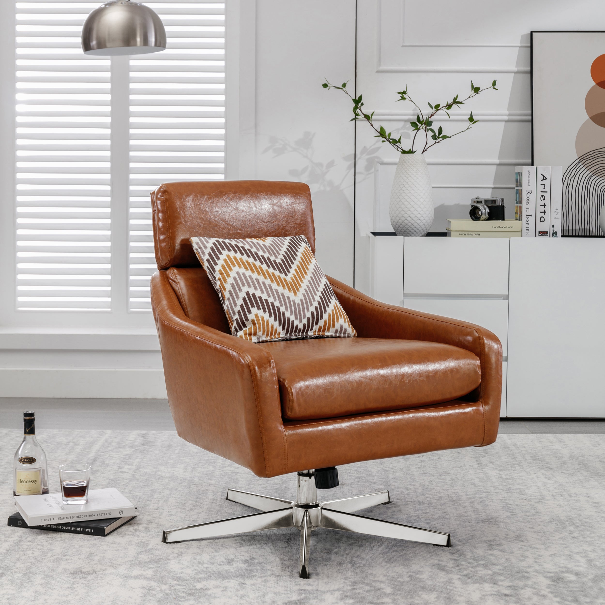 Swivel Armchair with Ottoman