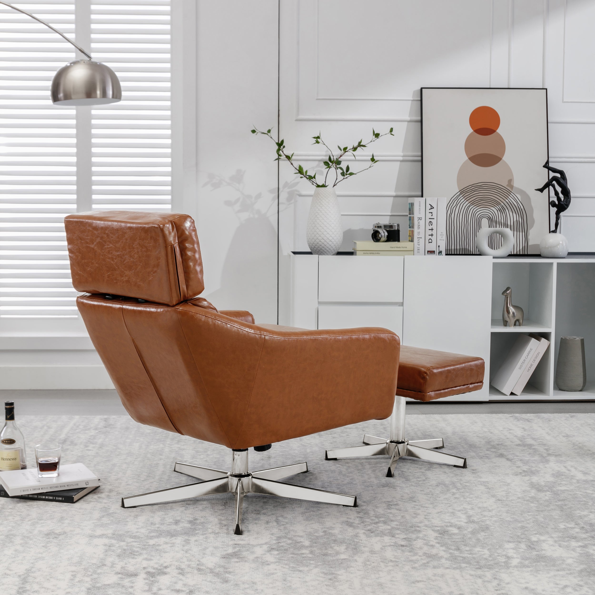 Swivel Armchair with Ottoman