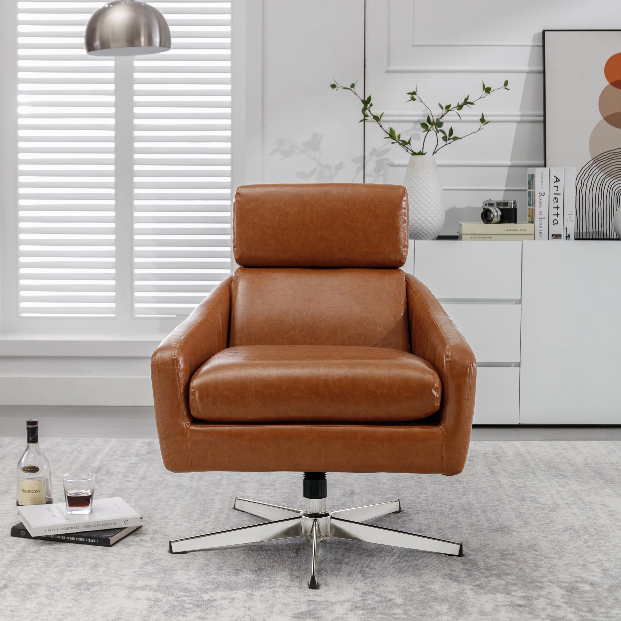 Swivel Armchair with Ottoman