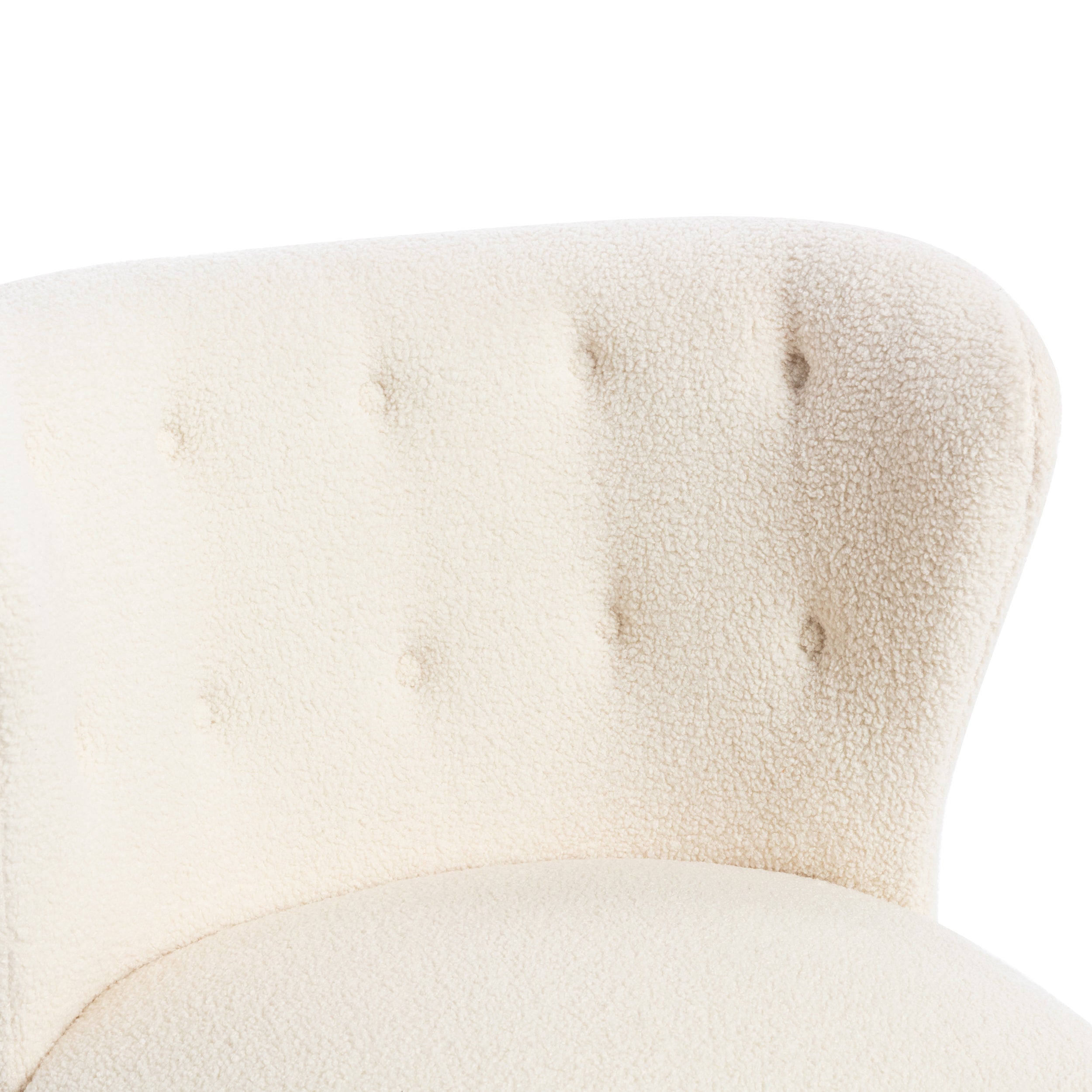 Upholstered Armless Chair Lambskin Sherpa Single Sofa Accent Chair with Wooden Legs