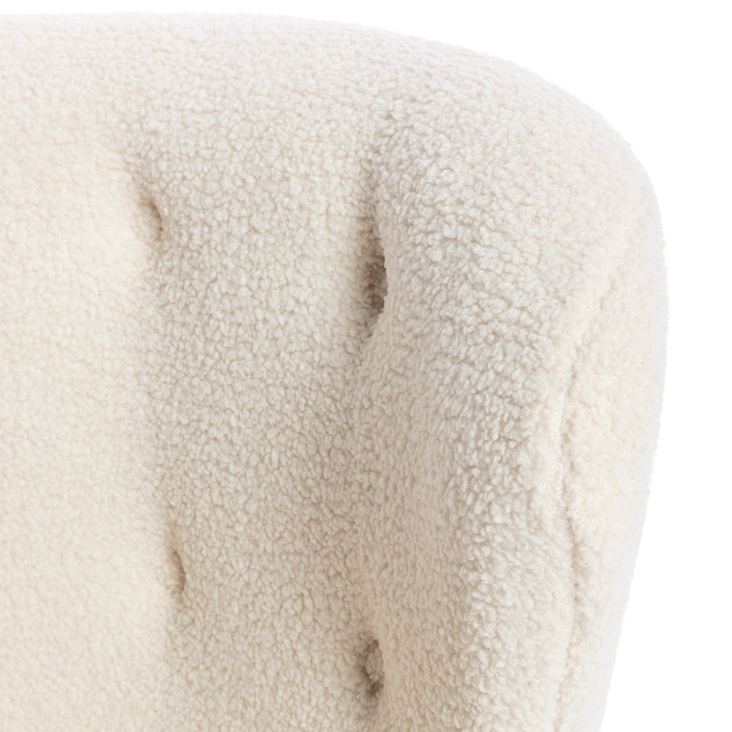 Upholstered Armless Chair Lambskin Sherpa Single Sofa Accent Chair with Wooden Legs