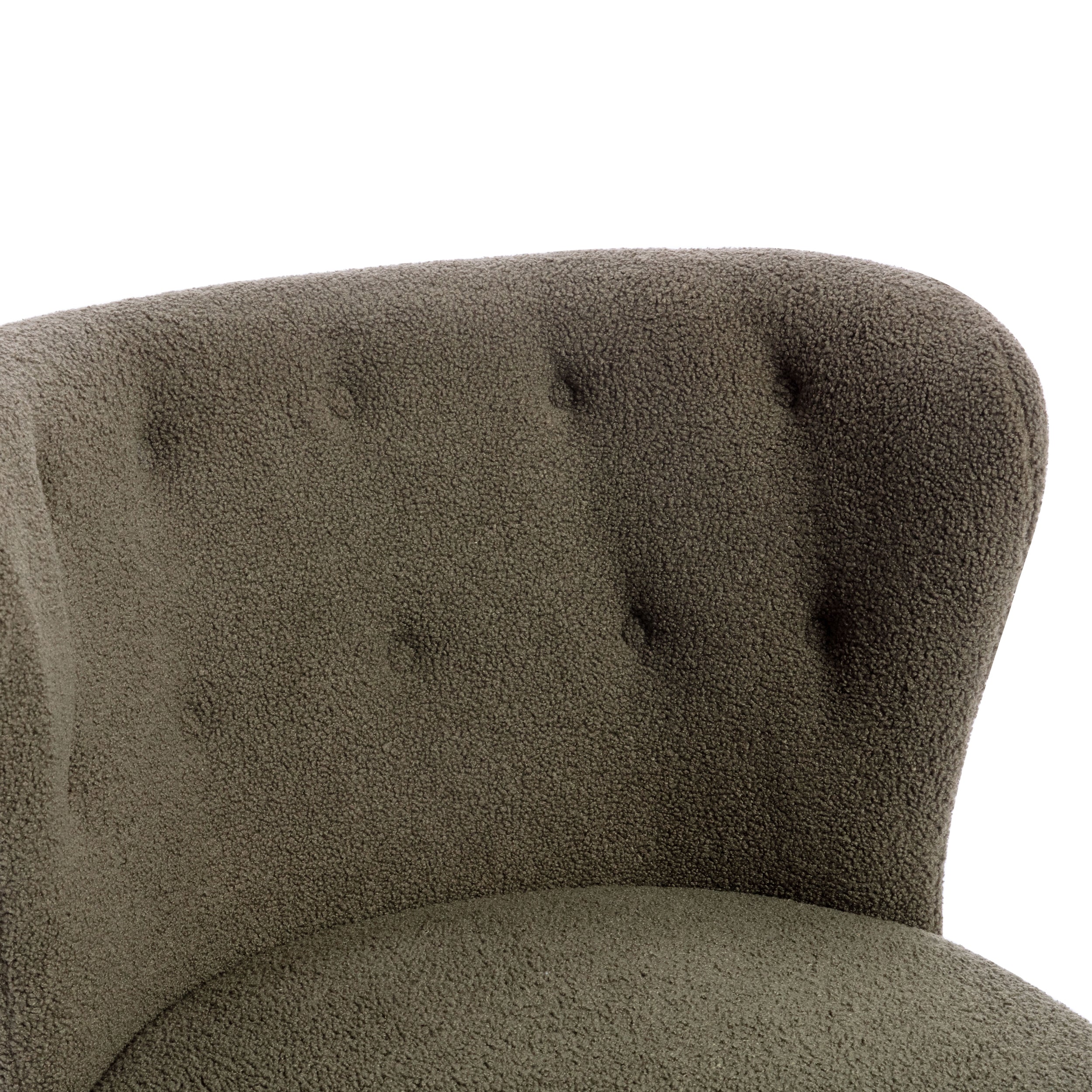 Upholstered Armless Chair Lambskin Sherpa Single Sofa Accent Chair with Wooden Legs