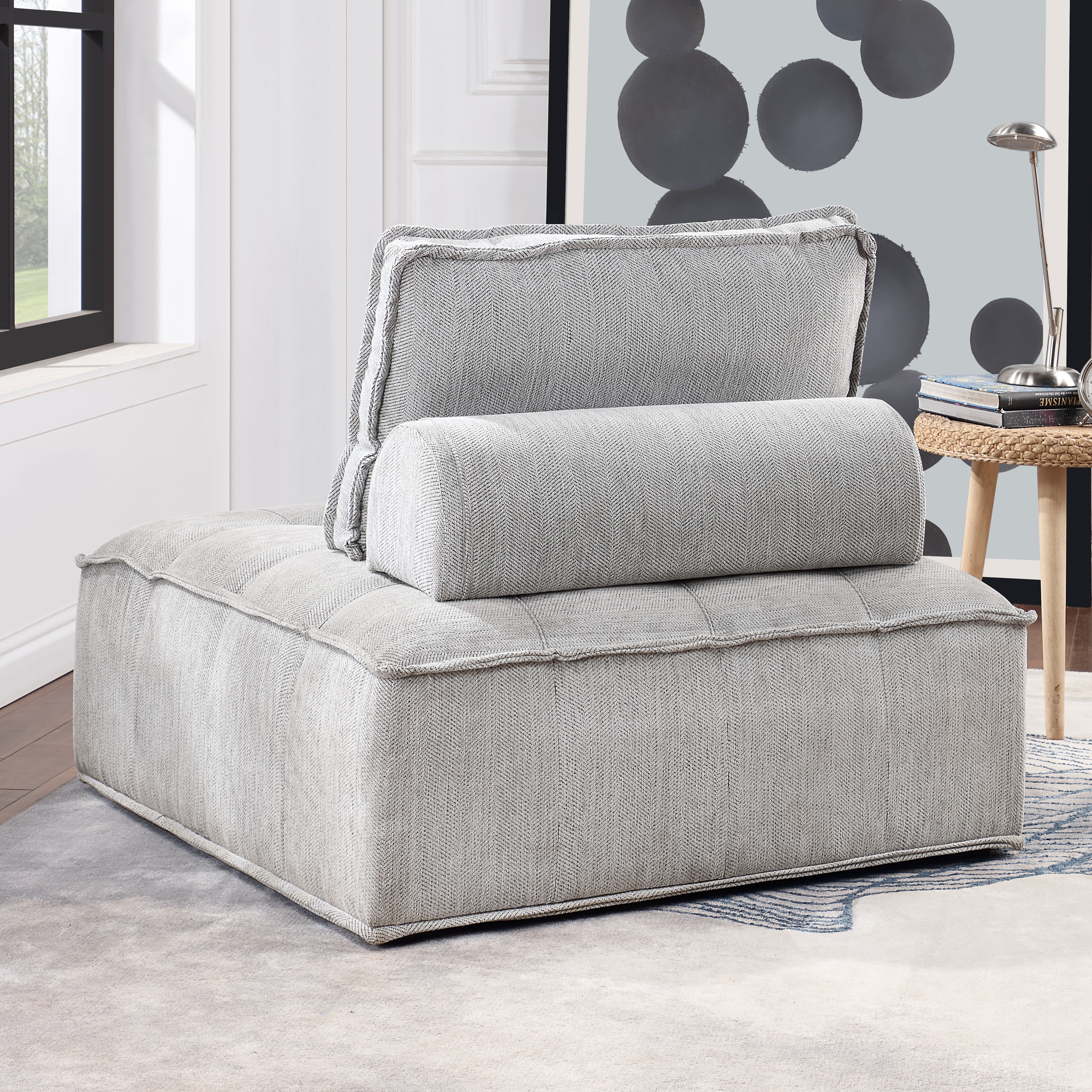 41 inch Upholstered Seating Armless Accent Chair