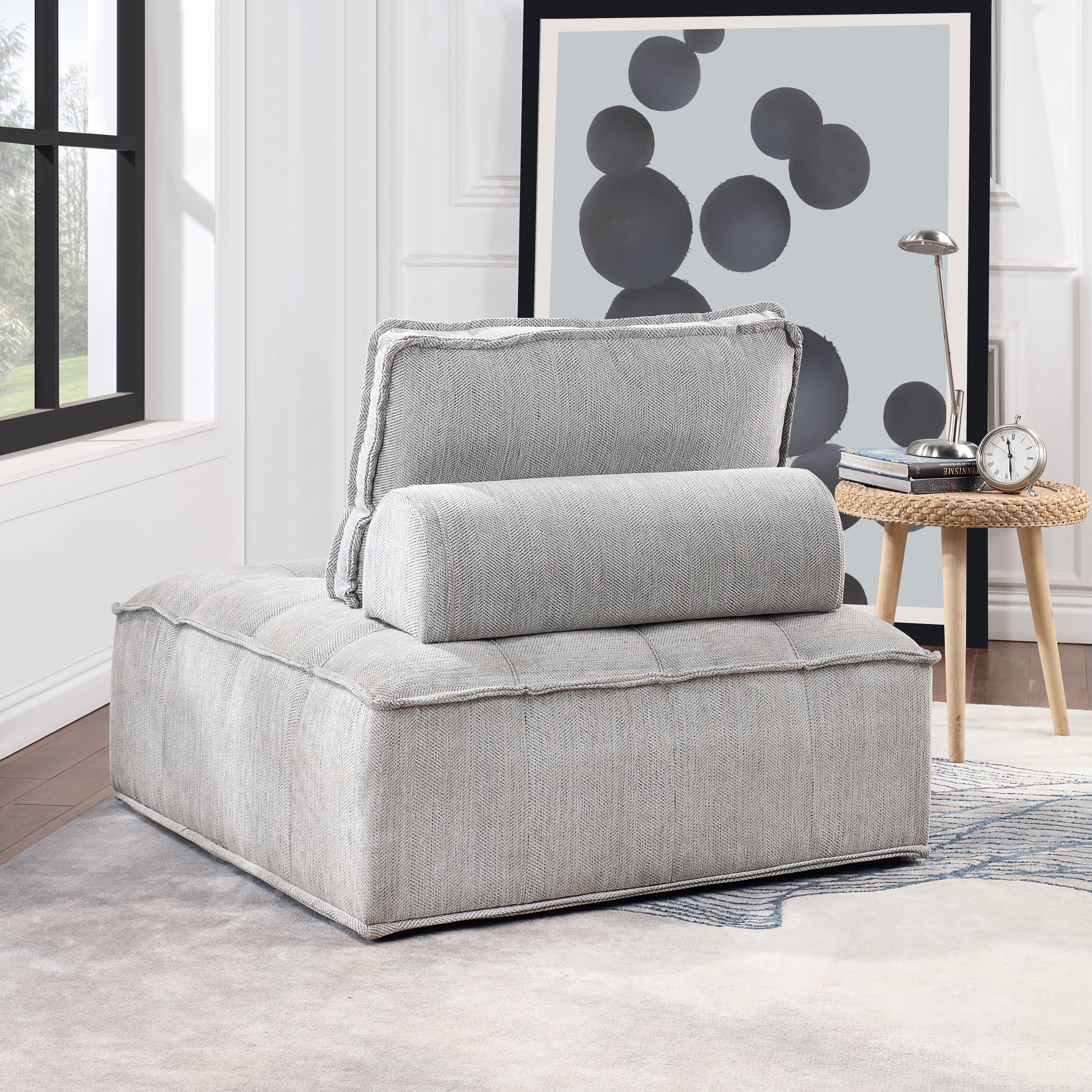 41 inch Upholstered Seating Armless Accent Chair