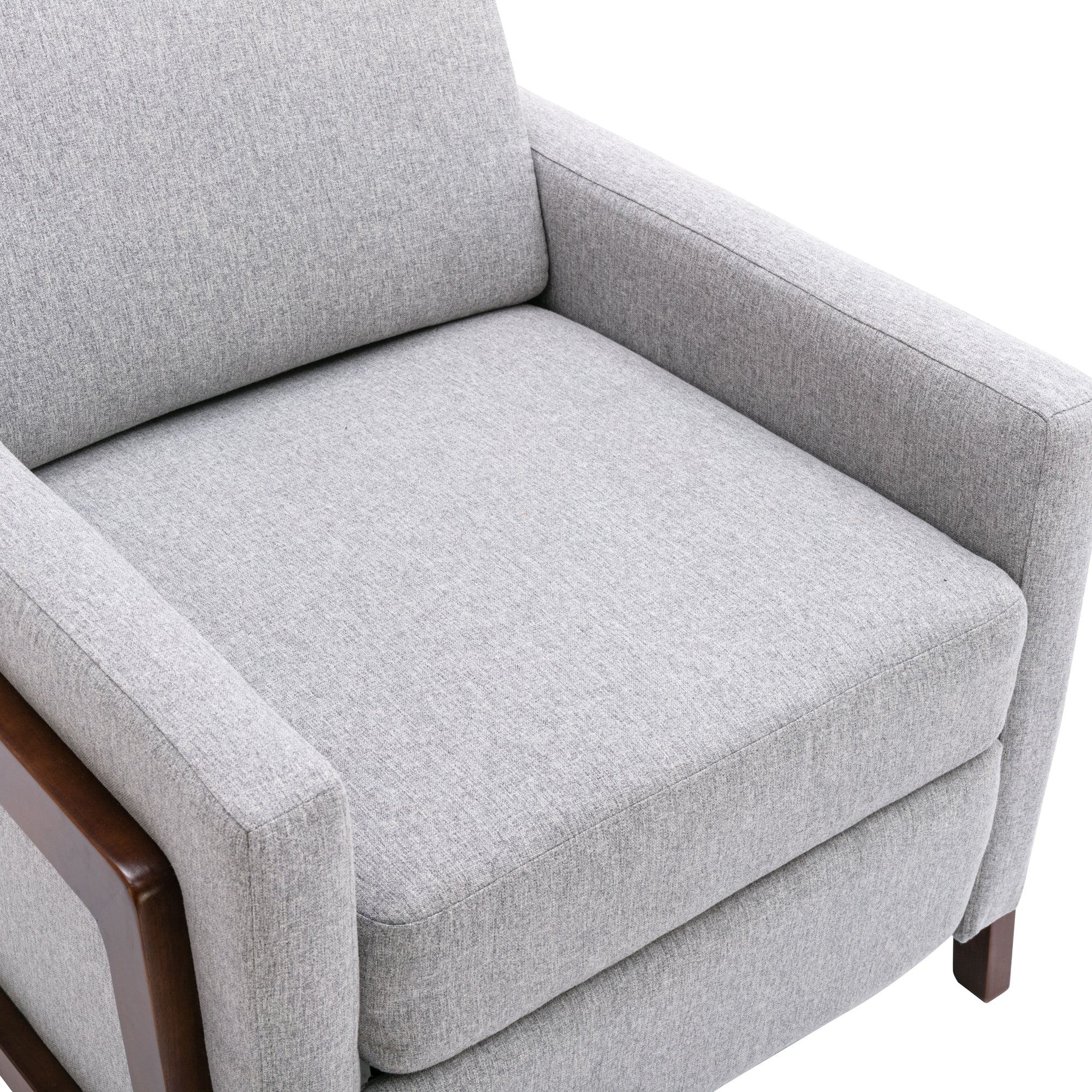 Wood-Framed Upholstered Recliner Chair with Thick Seat Cushion and Backrest