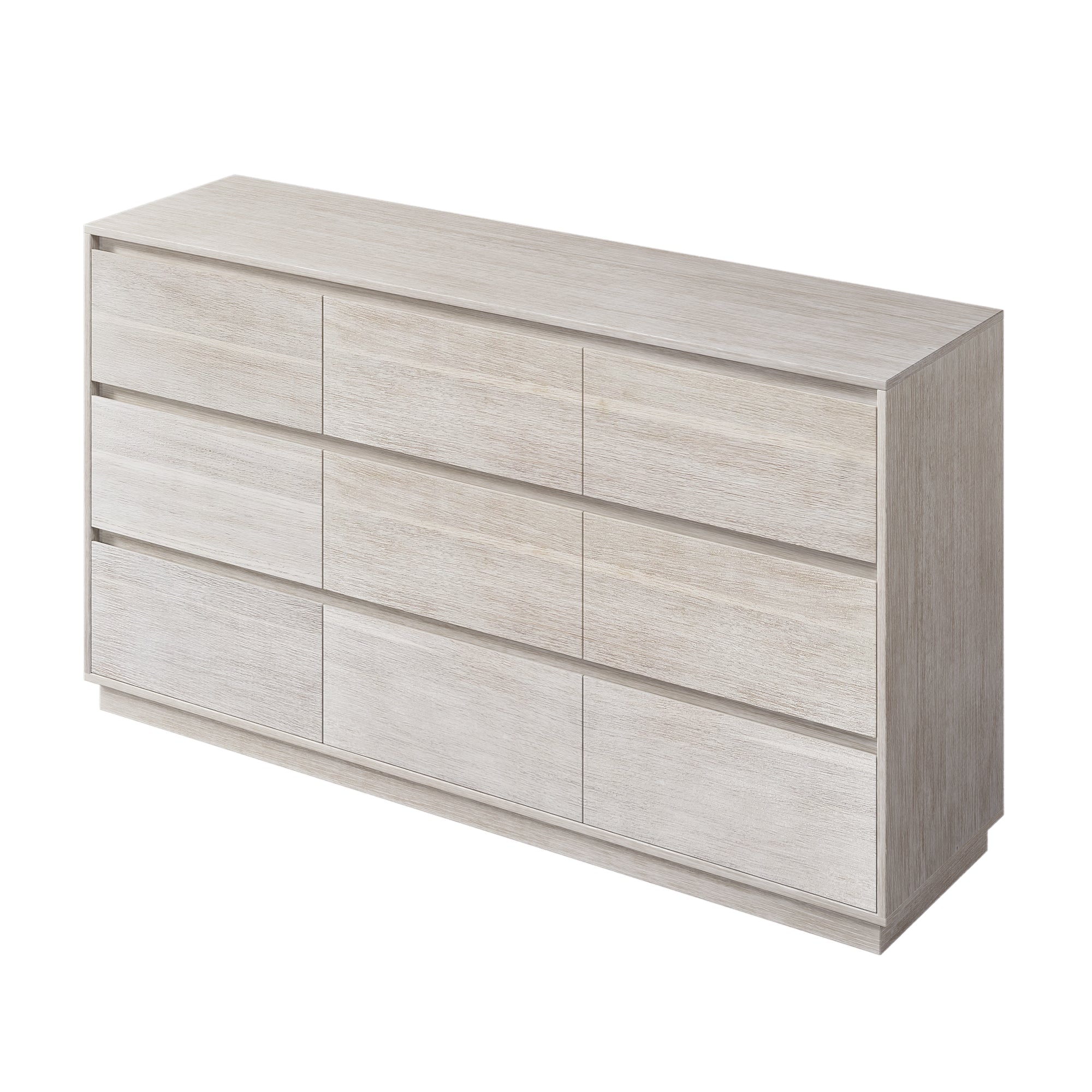 4 Pieces Modern Concise Style Bedroom Set Solid Wood Grain Frame Platform Full Bed