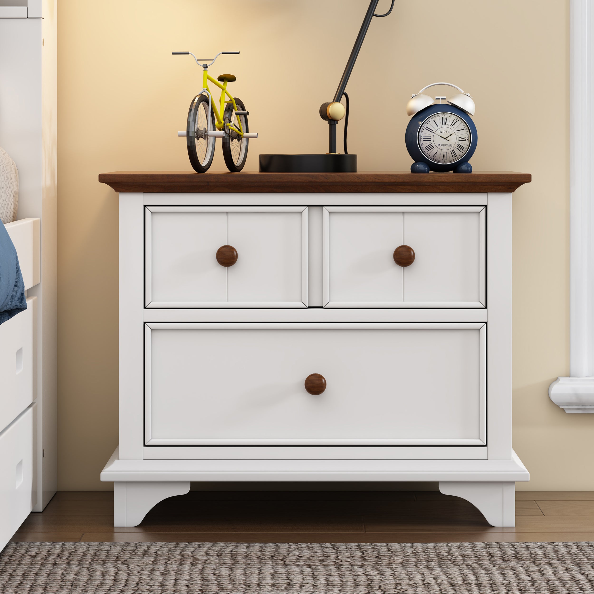 2 Pieces Wooden Frame Bedroom Set