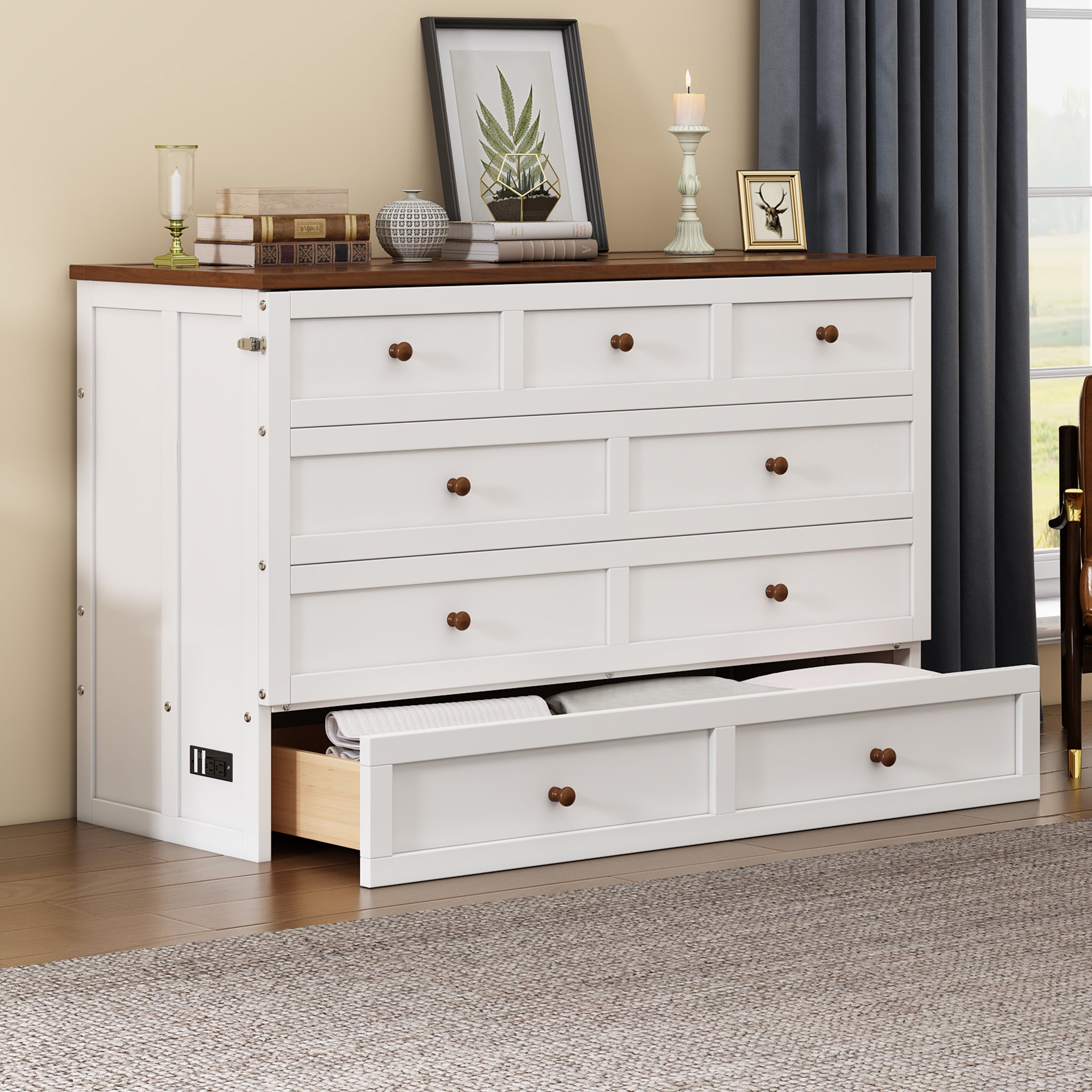 2 Pieces Wooden Frame Bedroom Set
