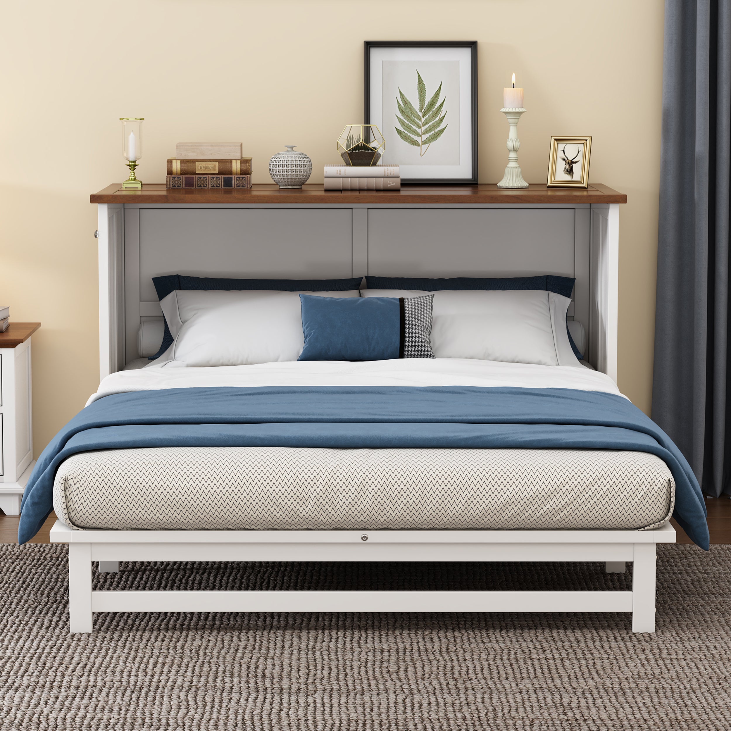 2 Pieces Wooden Frame Bedroom Set