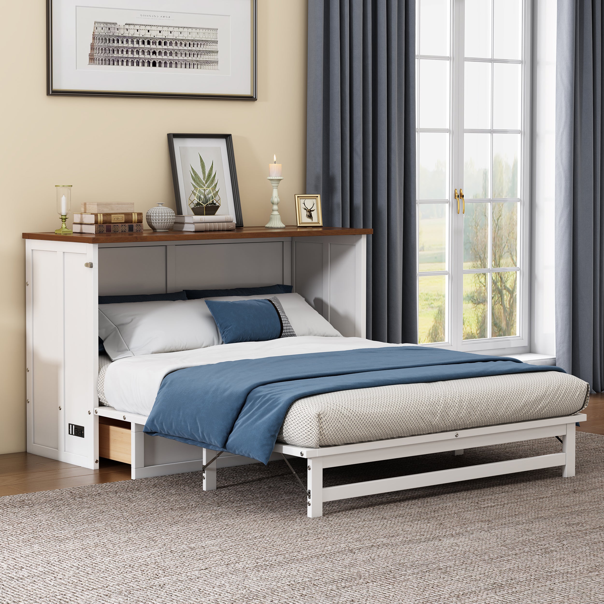 2 Pieces Wooden Frame Bedroom Set