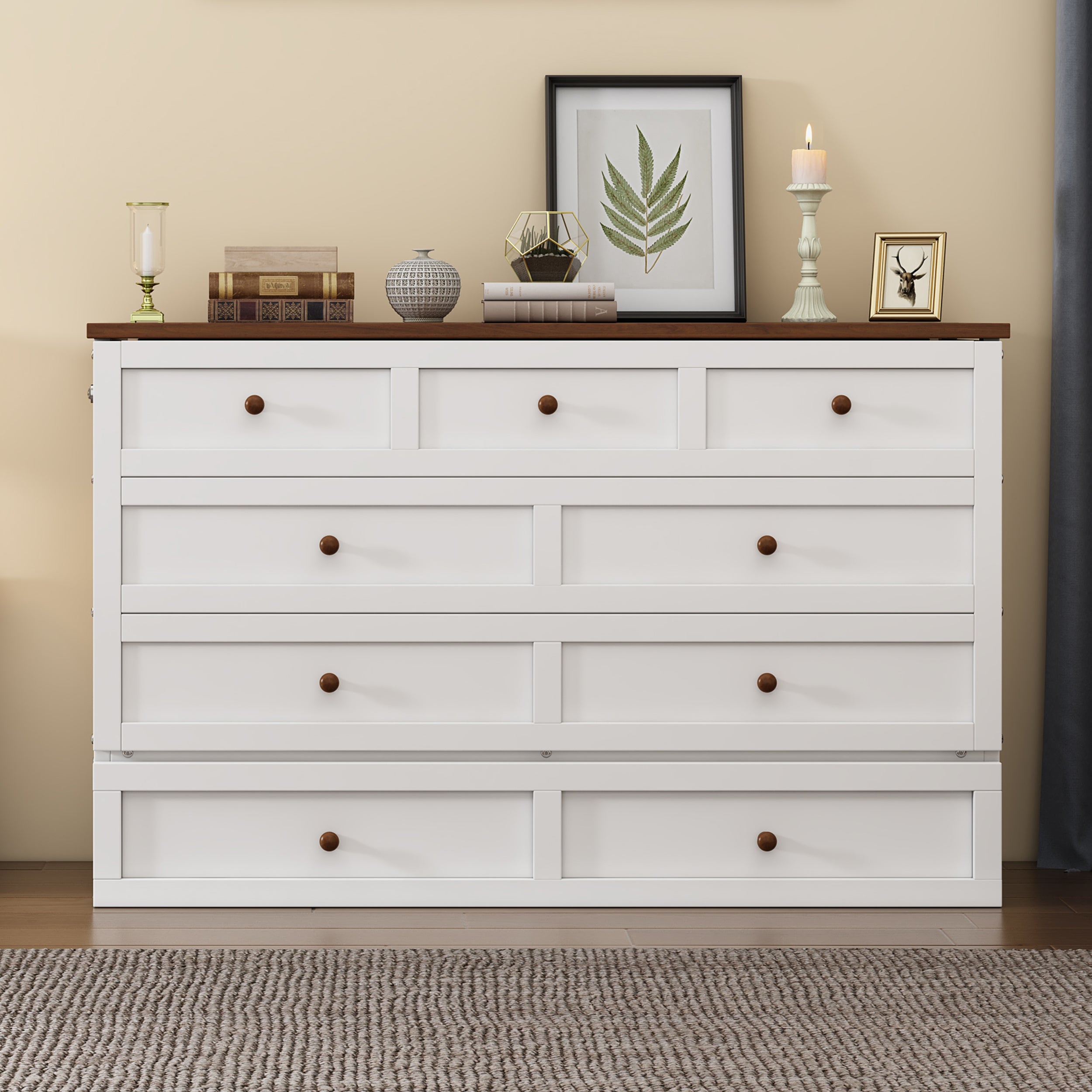 2 Pieces Wooden Frame Bedroom Set
